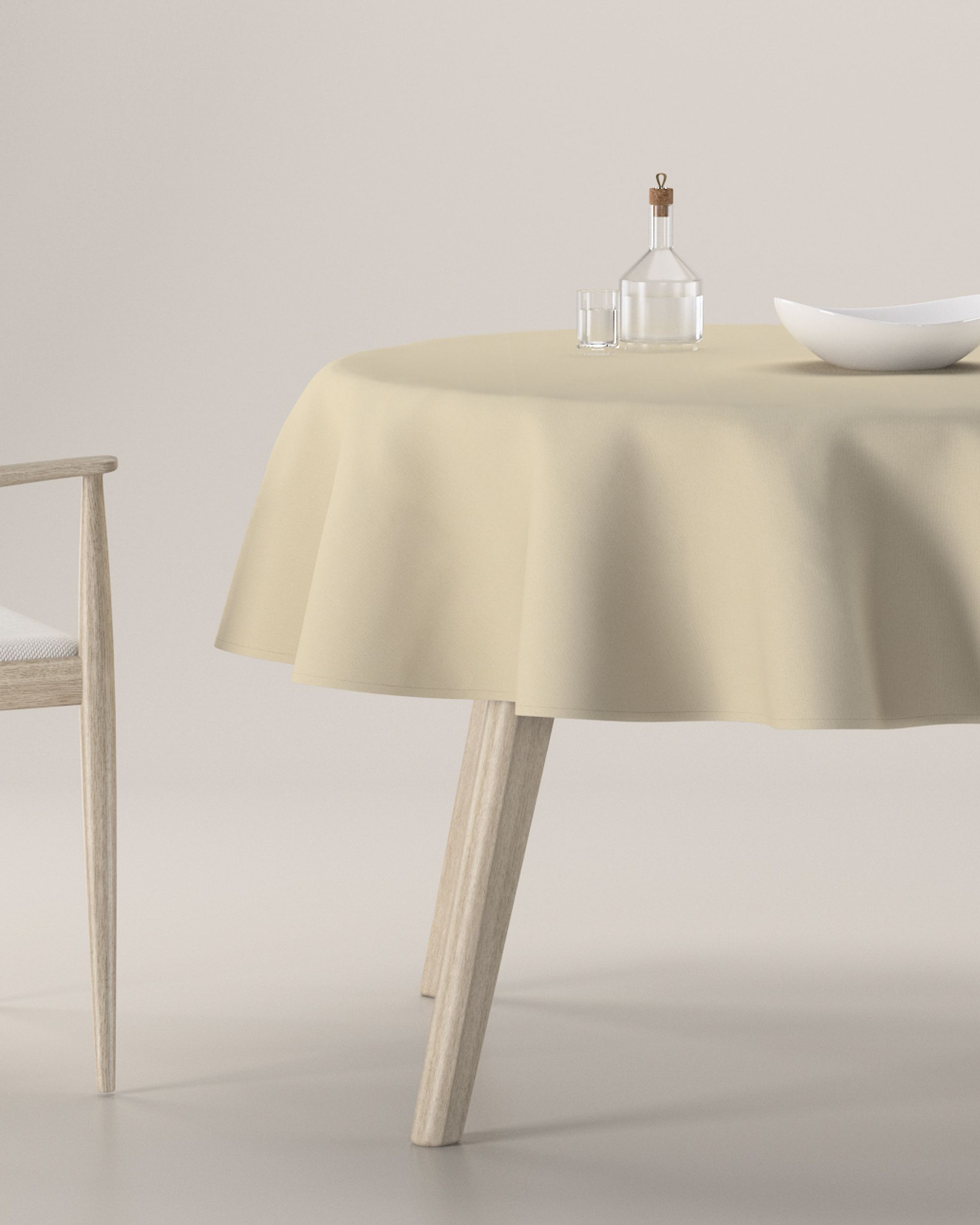 Round tablecloth colour beige