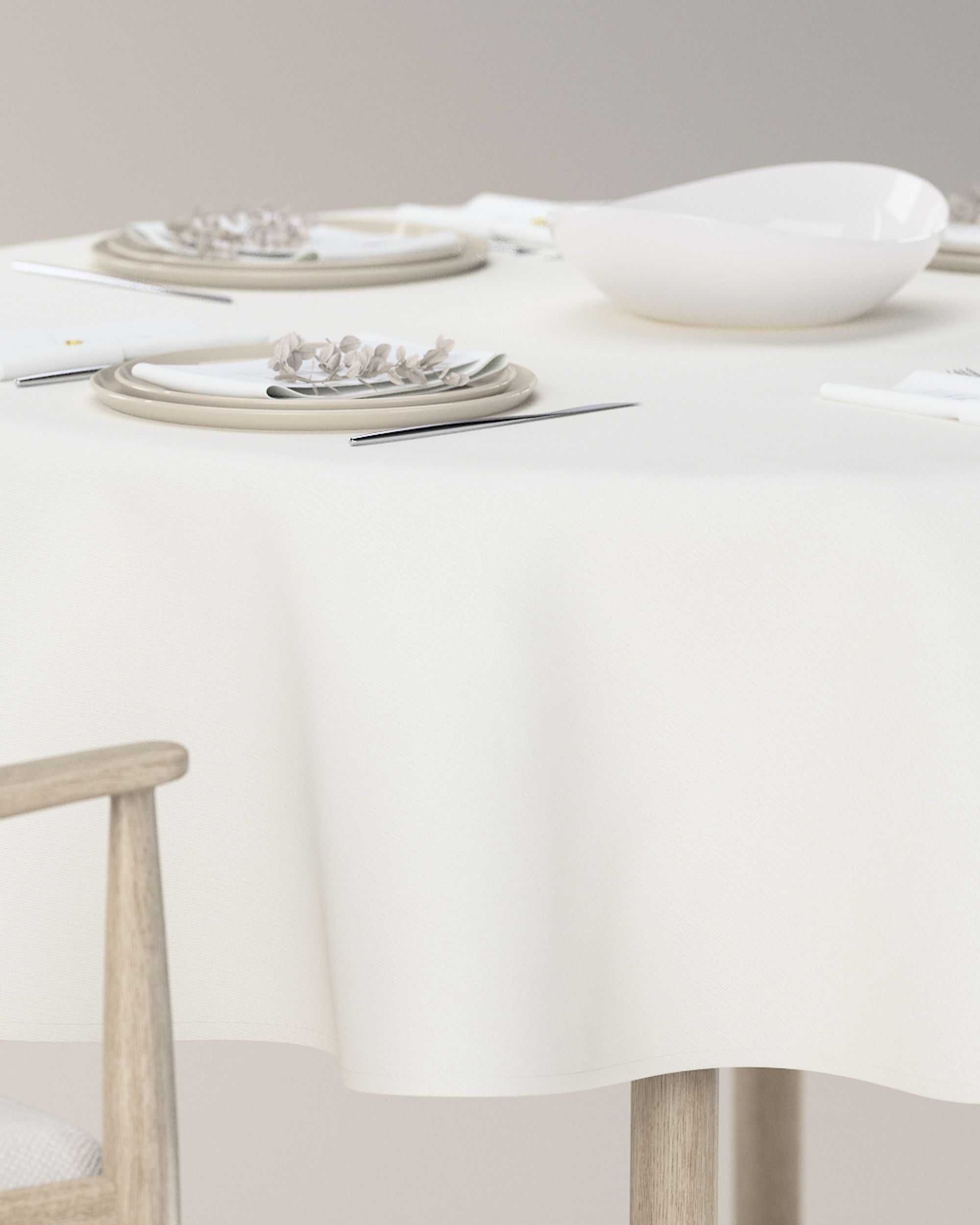 Round tablecloth colour white (hover)