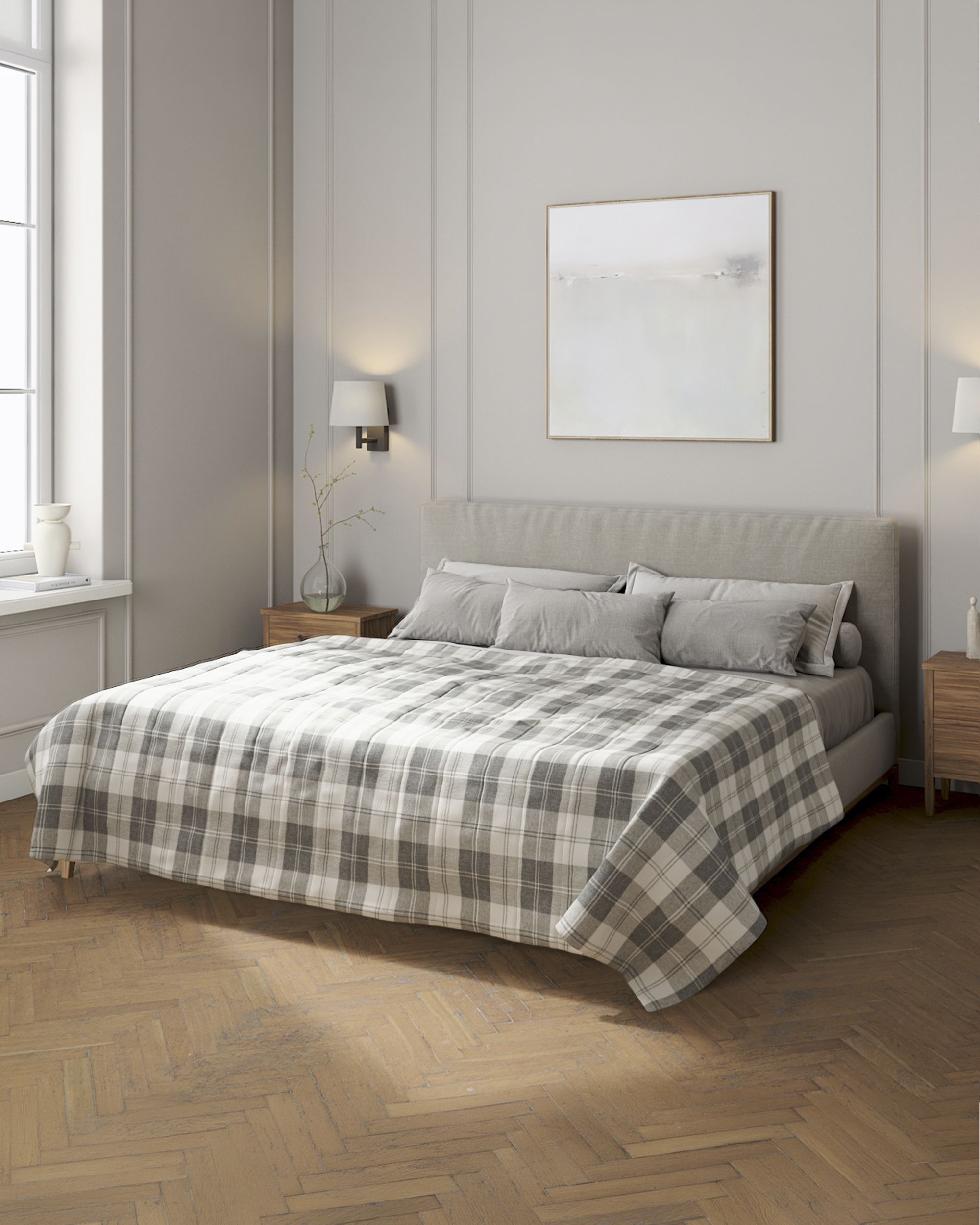 Stripe quilted throw colour grey fabric structured, patterned