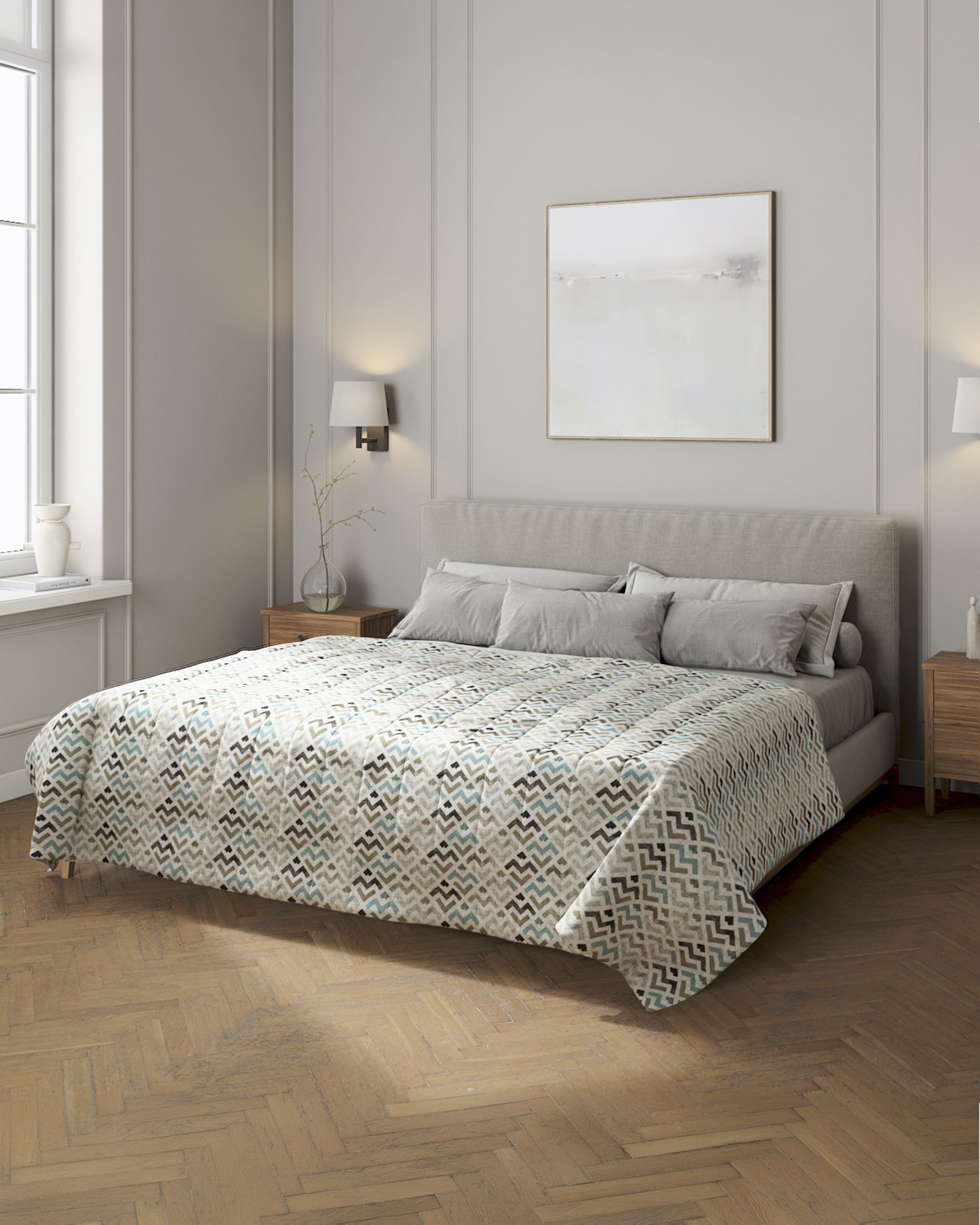 Stripe quilted throw colour brown fabric patterned