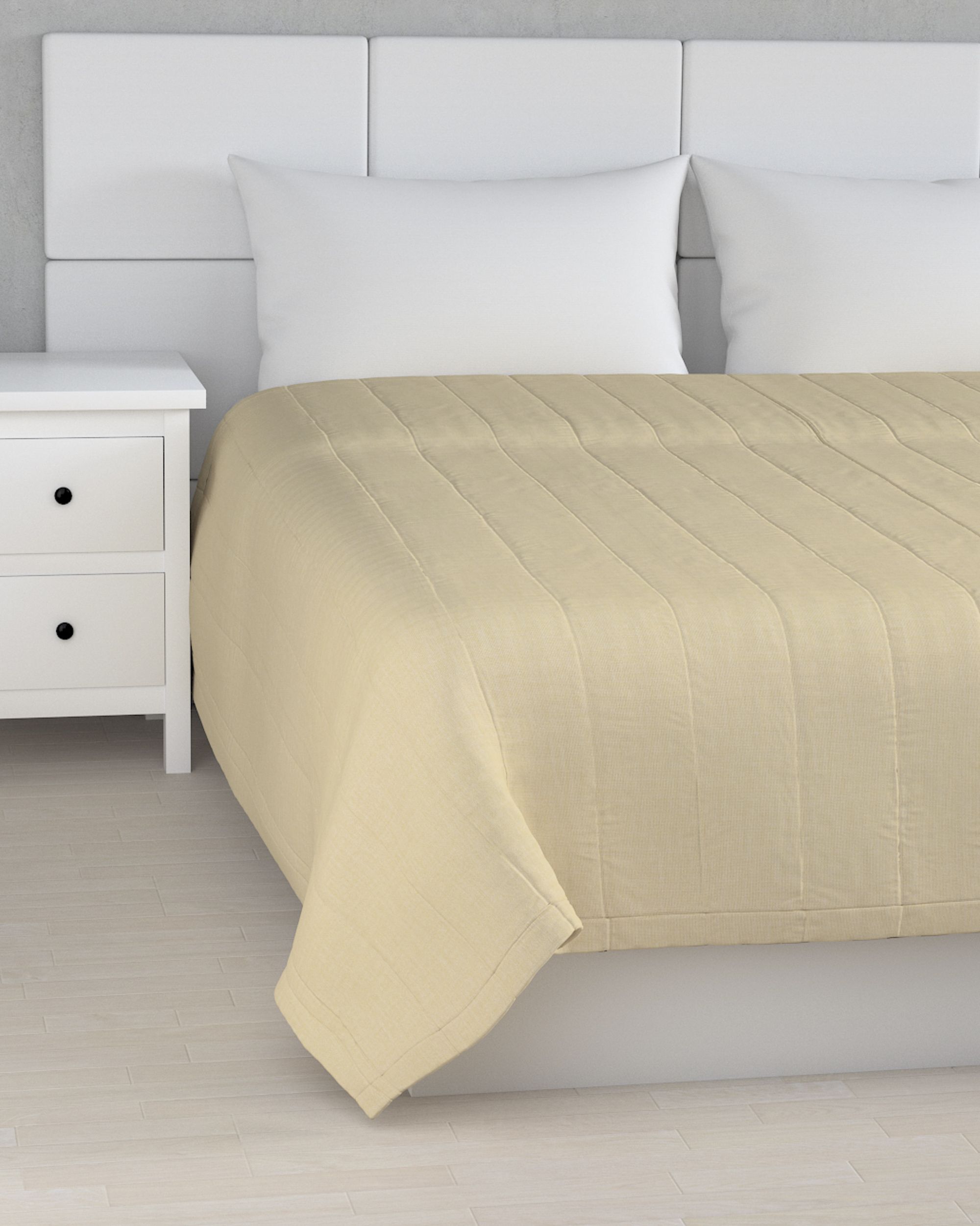 Stripe quilted throw colour cream fabric structured