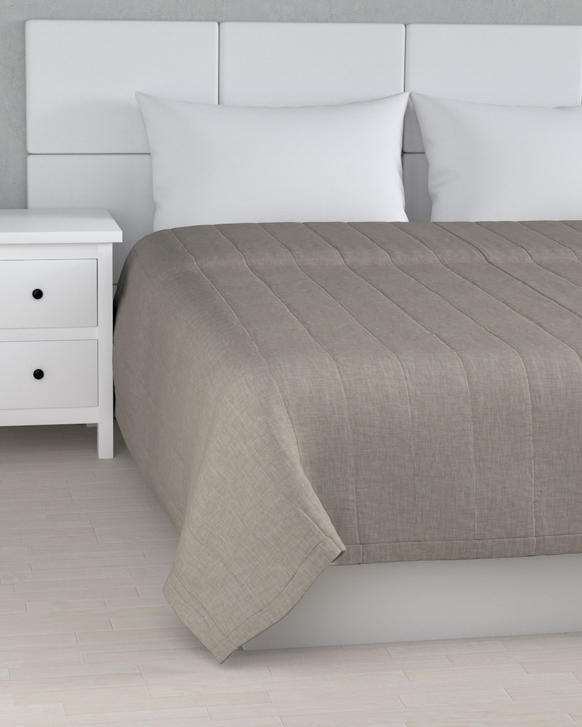 Stripe quilted throw colour grey fabric structured