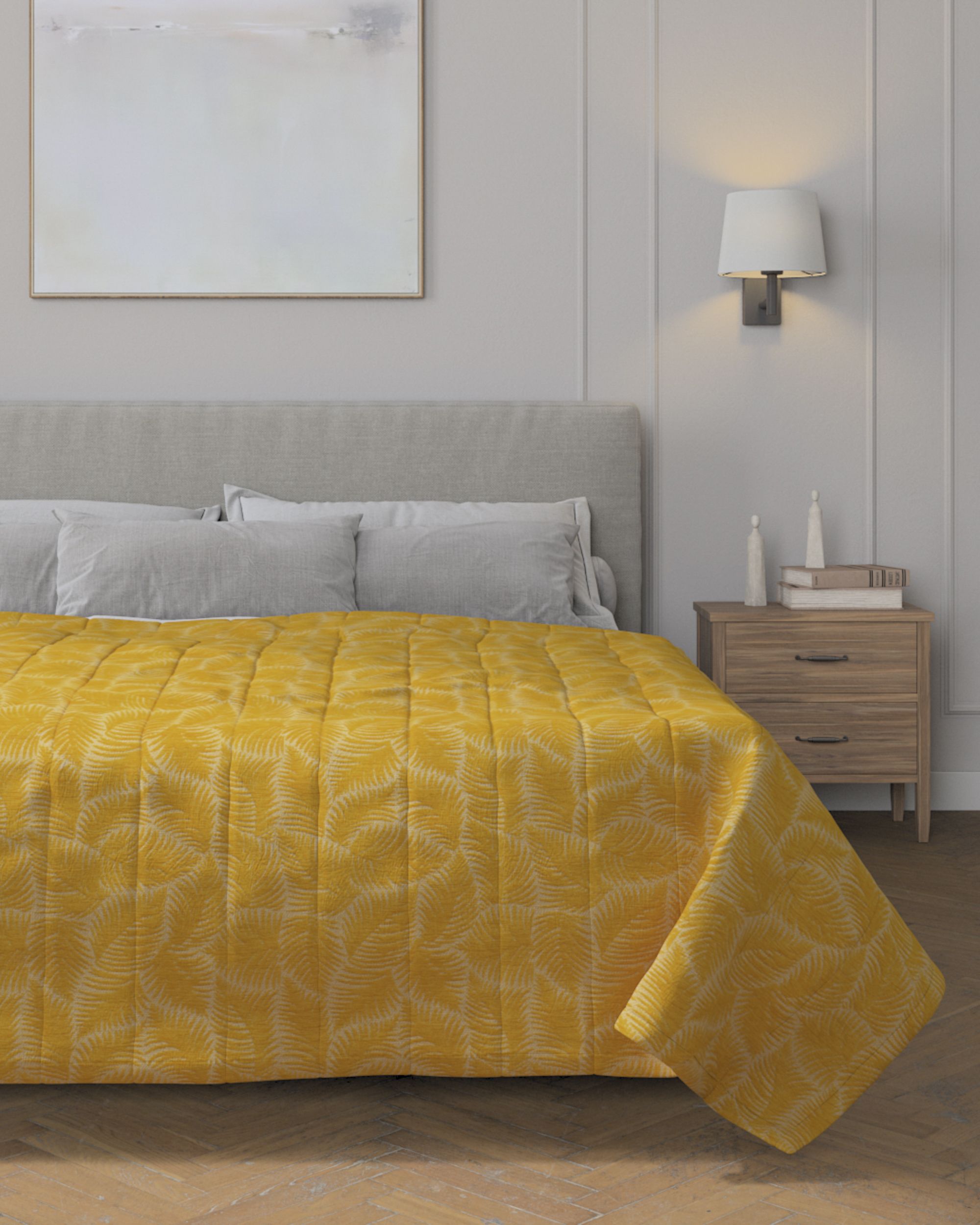 Stripe quilted throw colour yellow fabric structured, patterned (hover)
