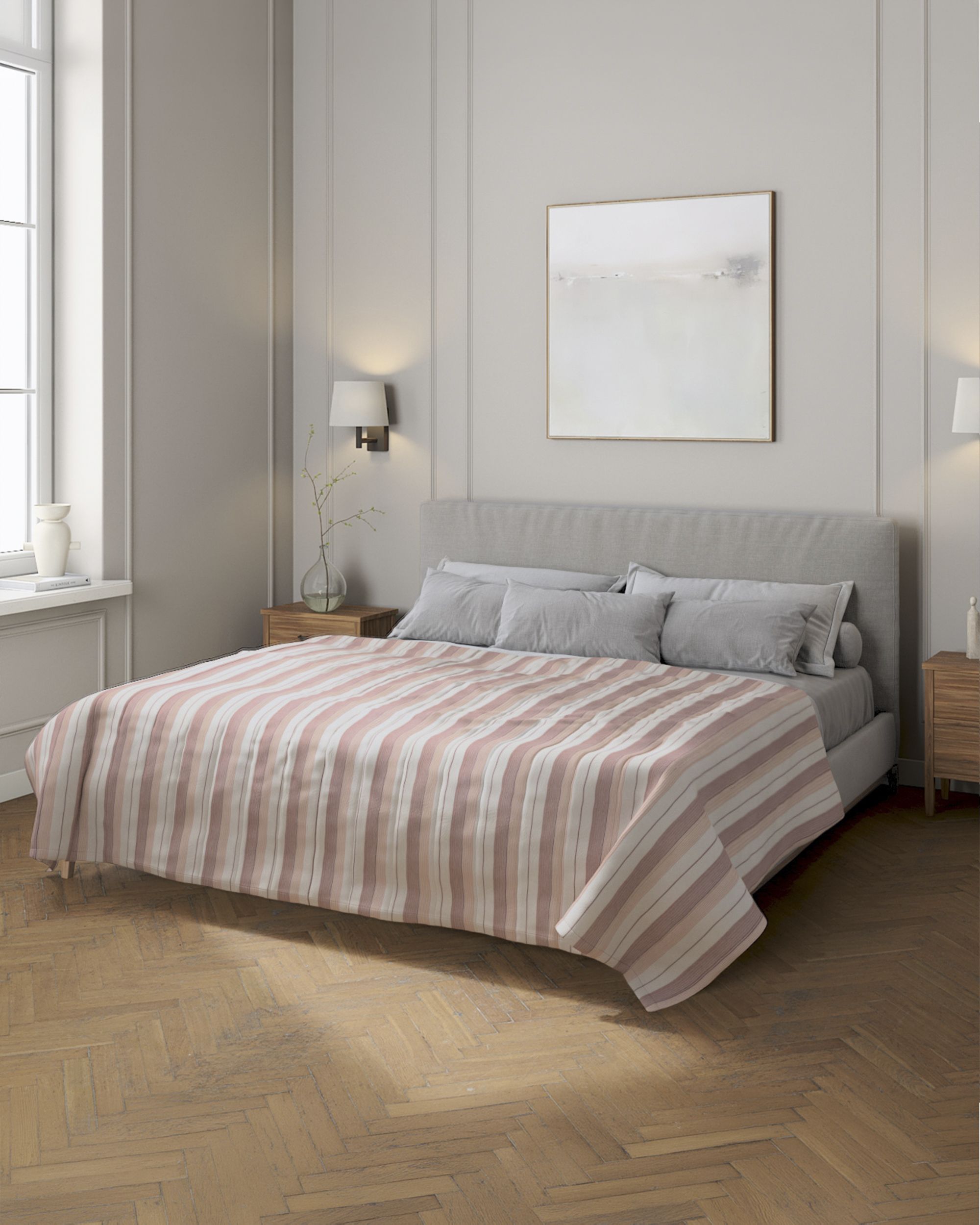 Stripe quilted throw colour red fabric structured, patterned