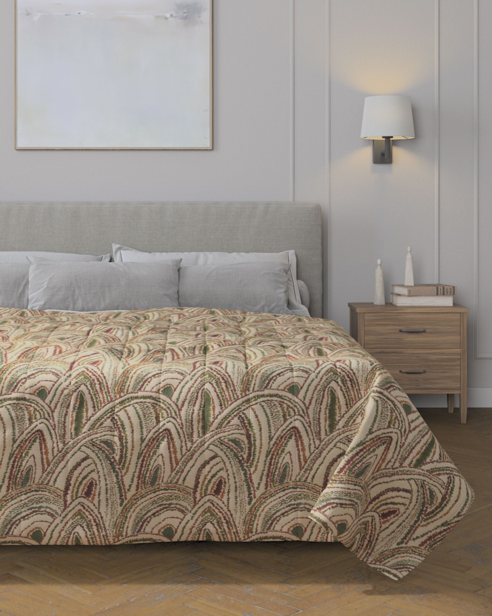 Stripe quilted throw colour multicolour fabric structured, patterned (hover)