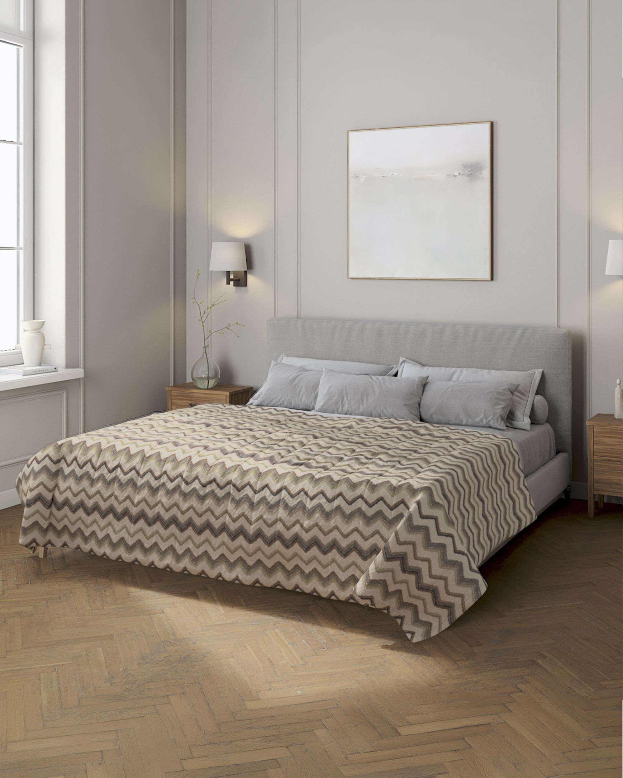 Stripe quilted throw colour beige fabric structured, patterned