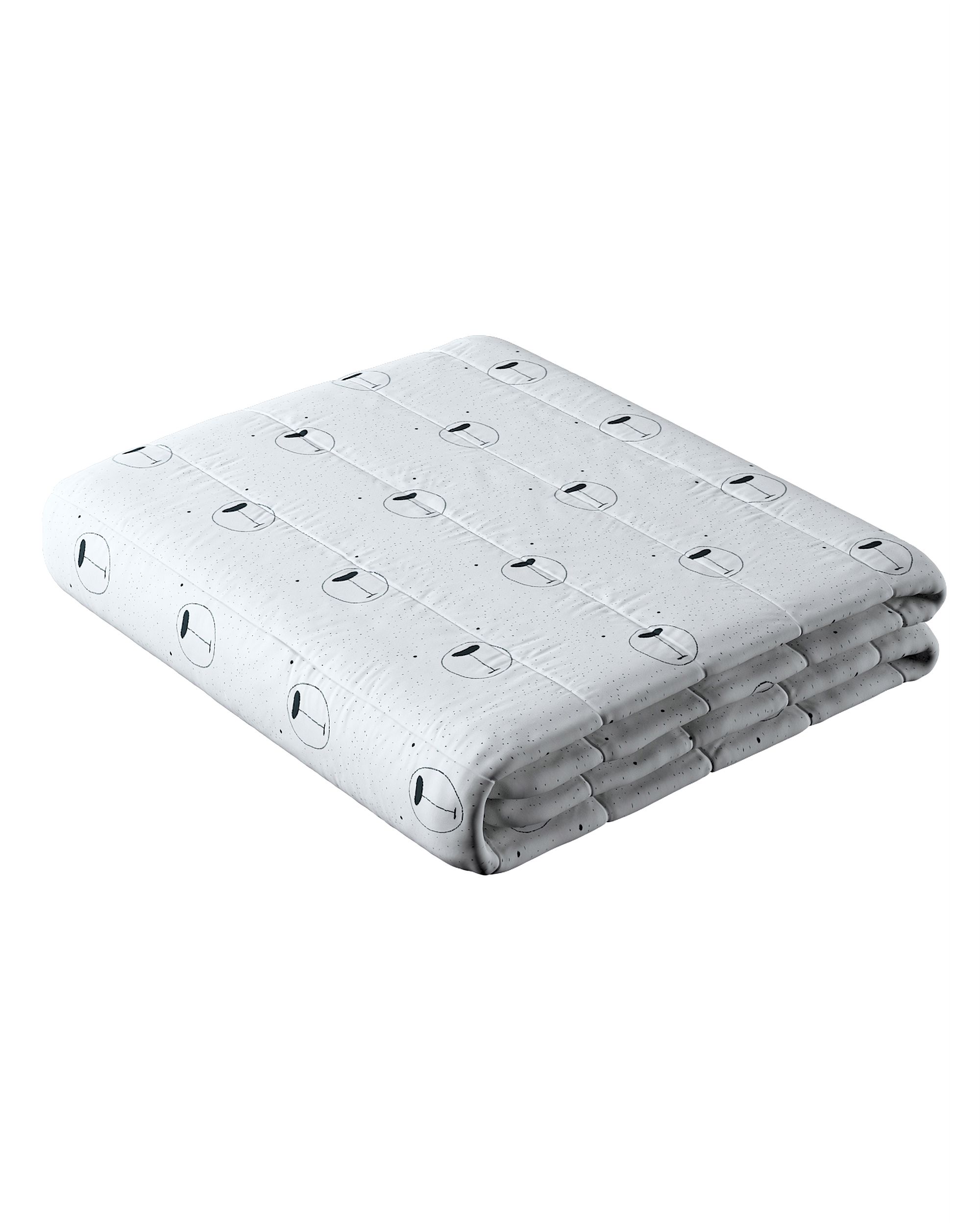 Stripe quilted throw colour white fabric patterned