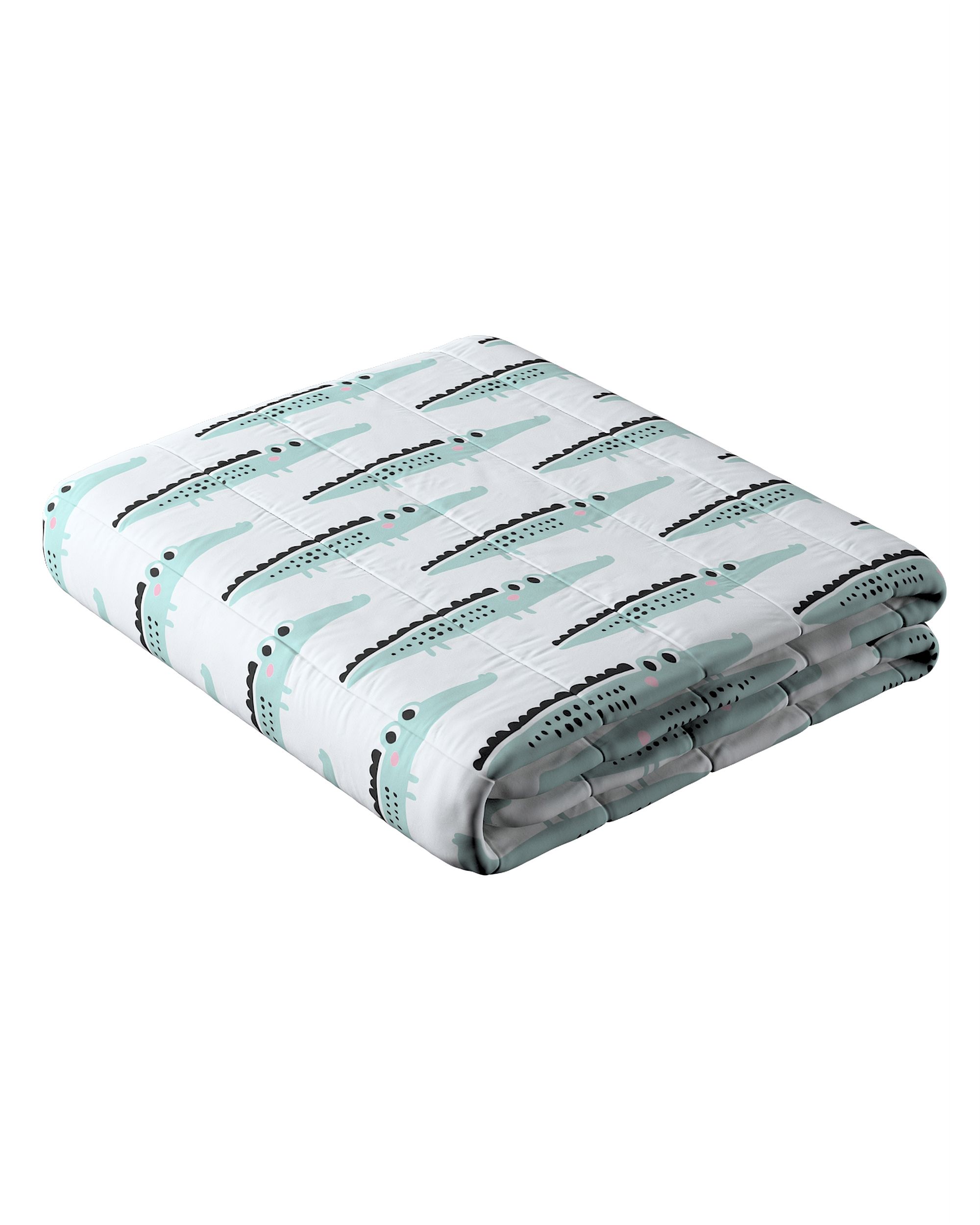 Stripe quilted throw colour green fabric patterned