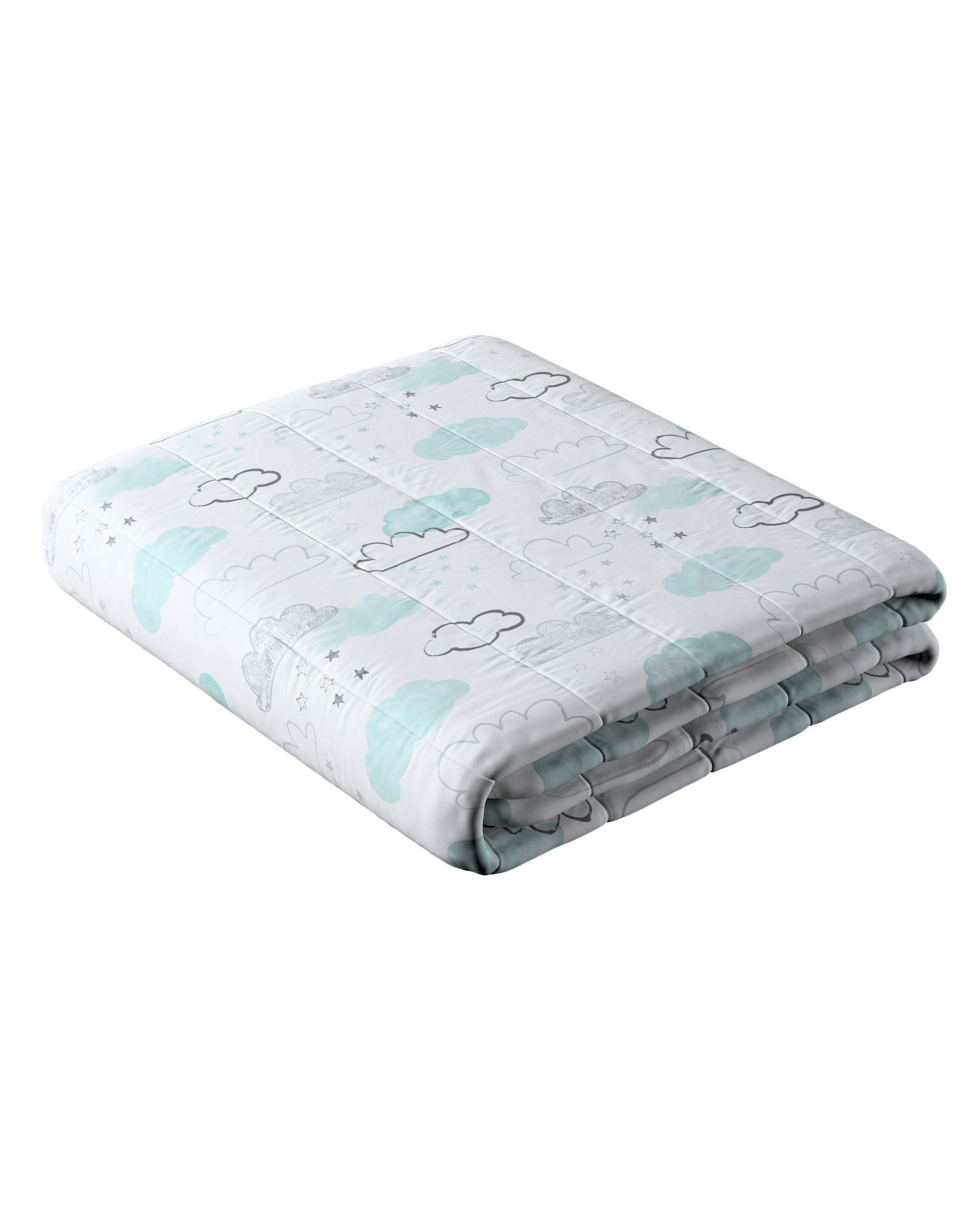 Stripe quilted throw colour white fabric patterned
