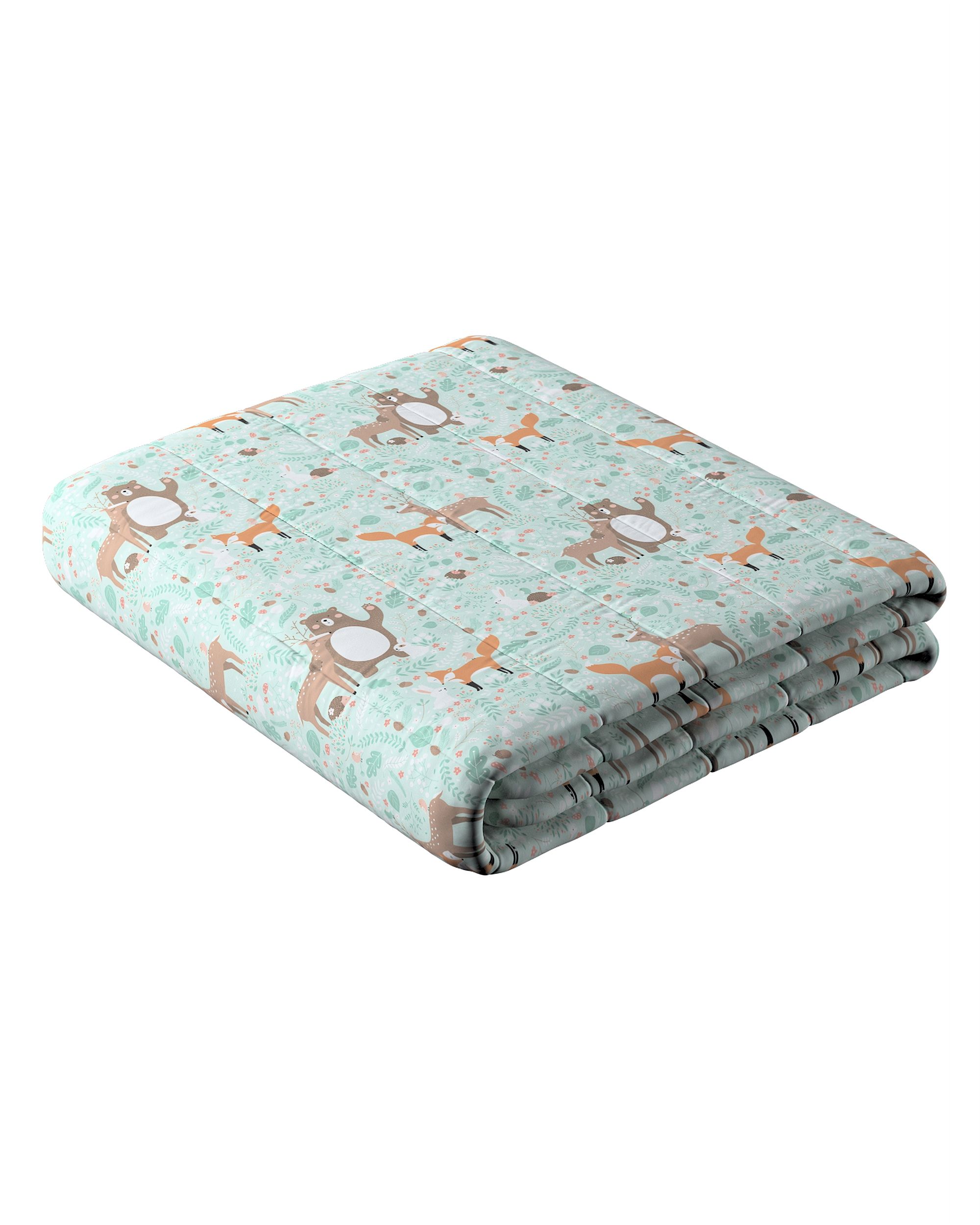 Stripe quilted throw colour green fabric patterned