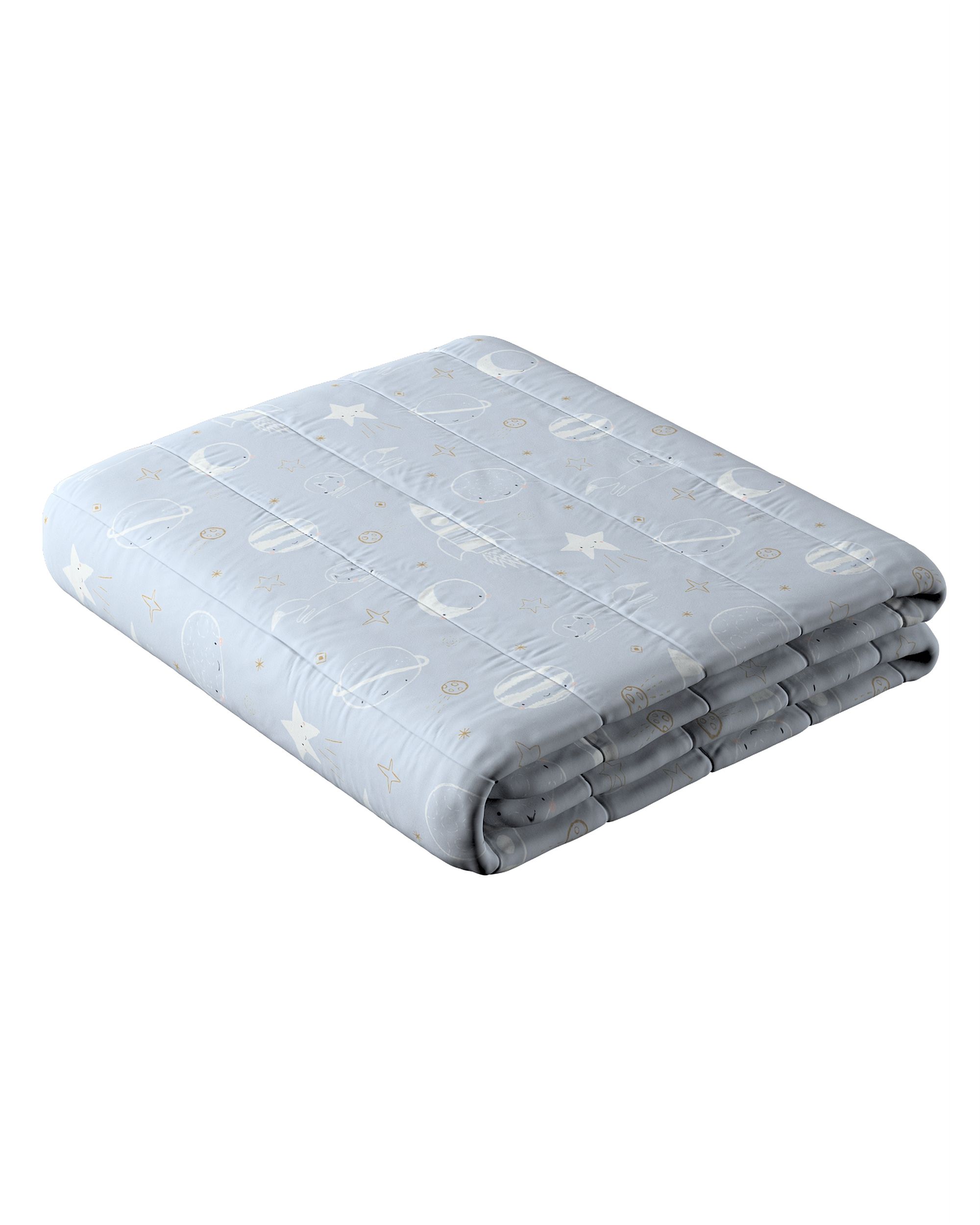 Stripe quilted throw colour blue fabric patterned