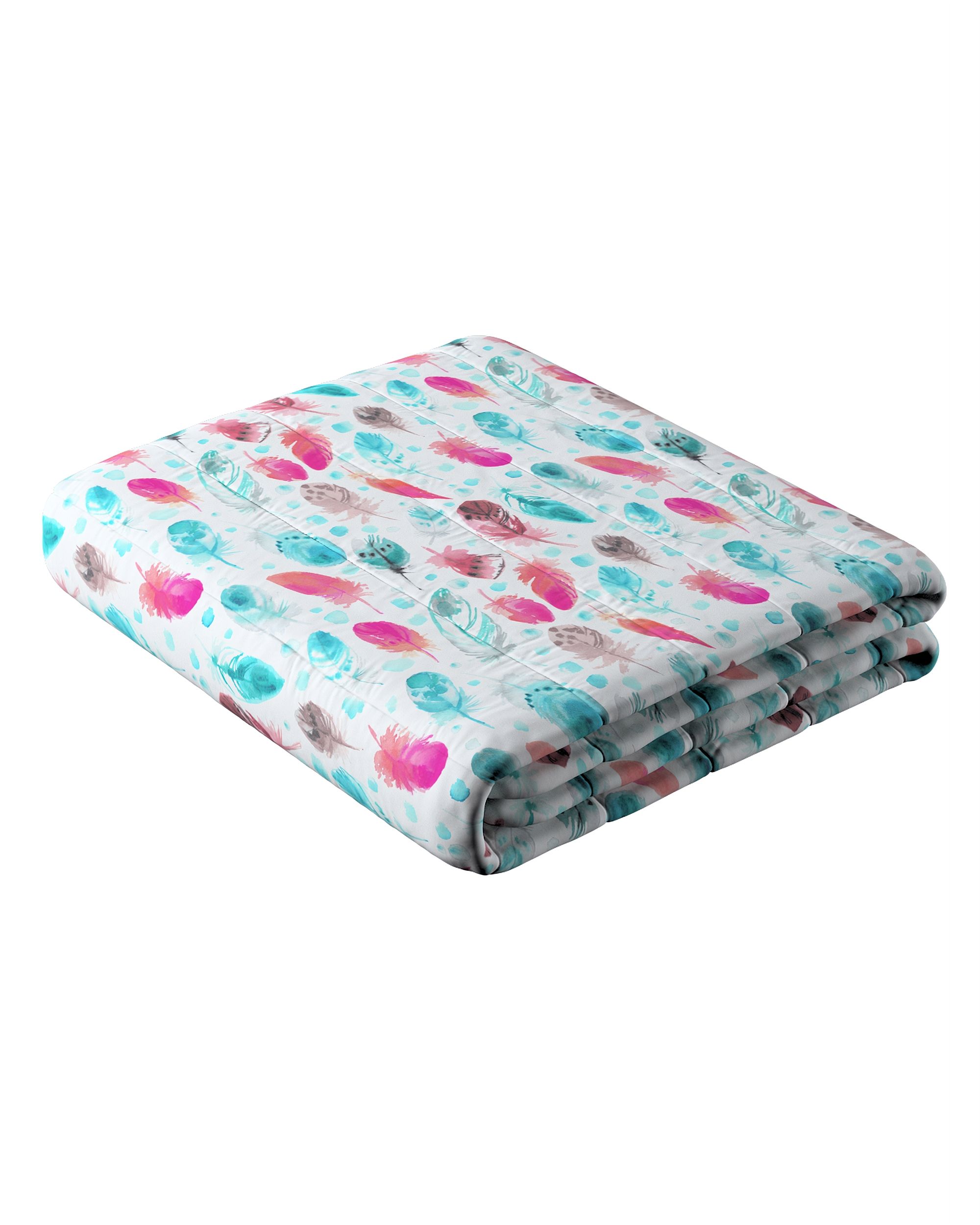 Stripe quilted throw colour blue fabric patterned