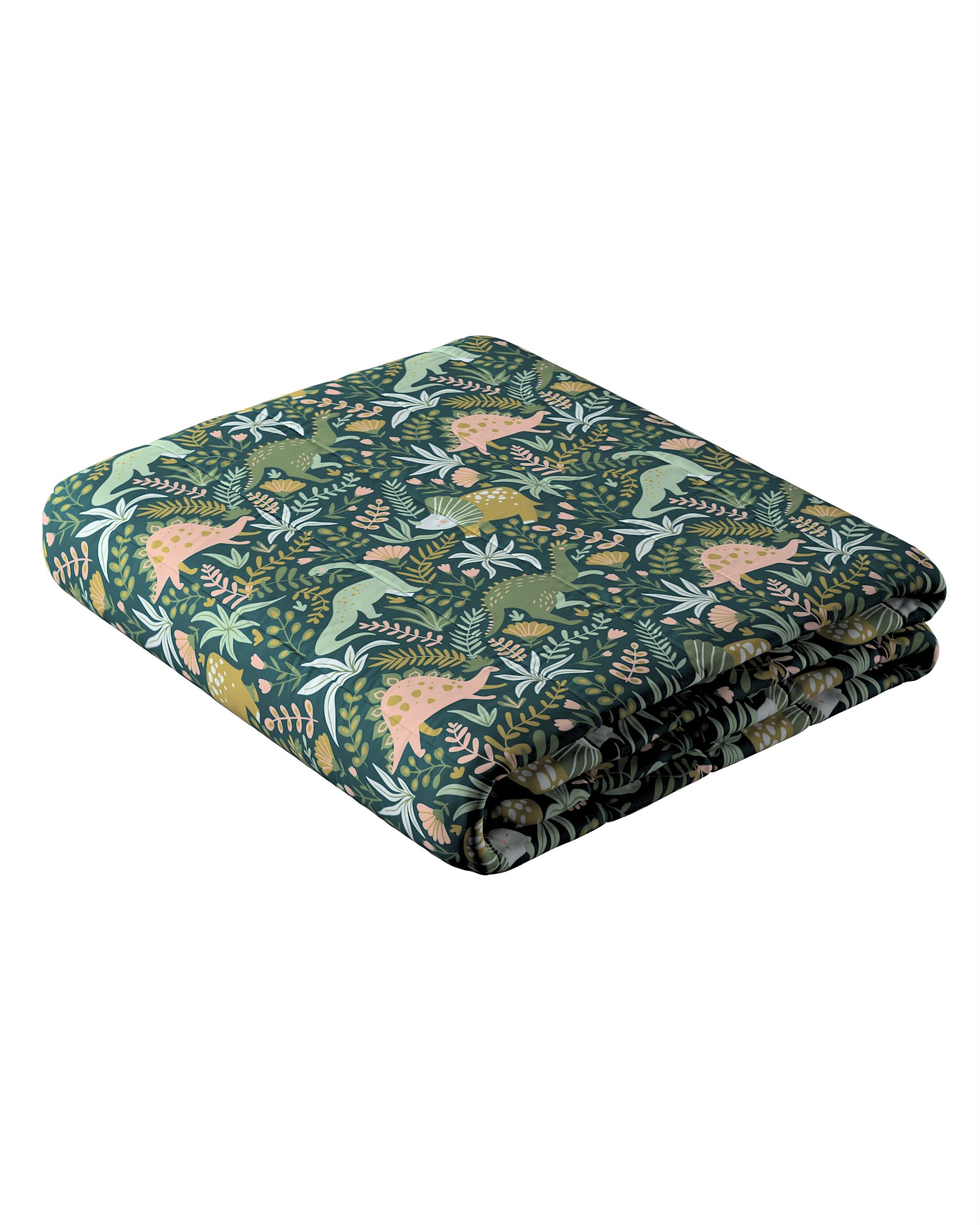 Stripe quilted throw colour green fabric patterned