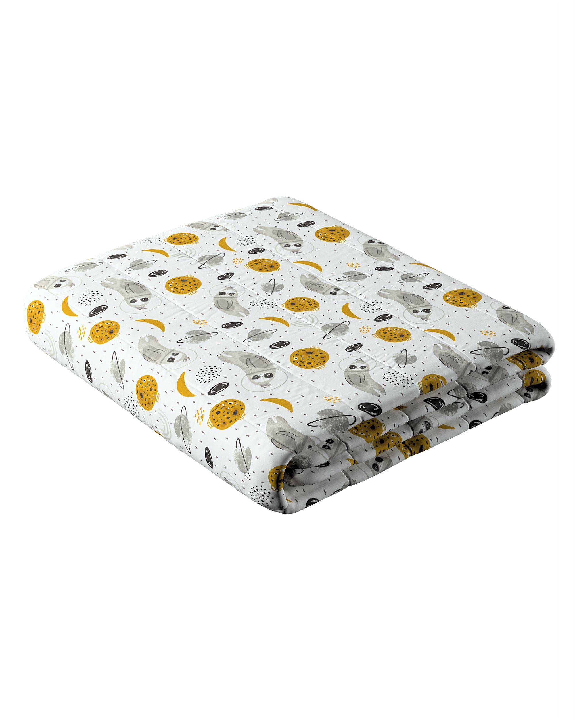Stripe quilted throw colour white fabric patterned