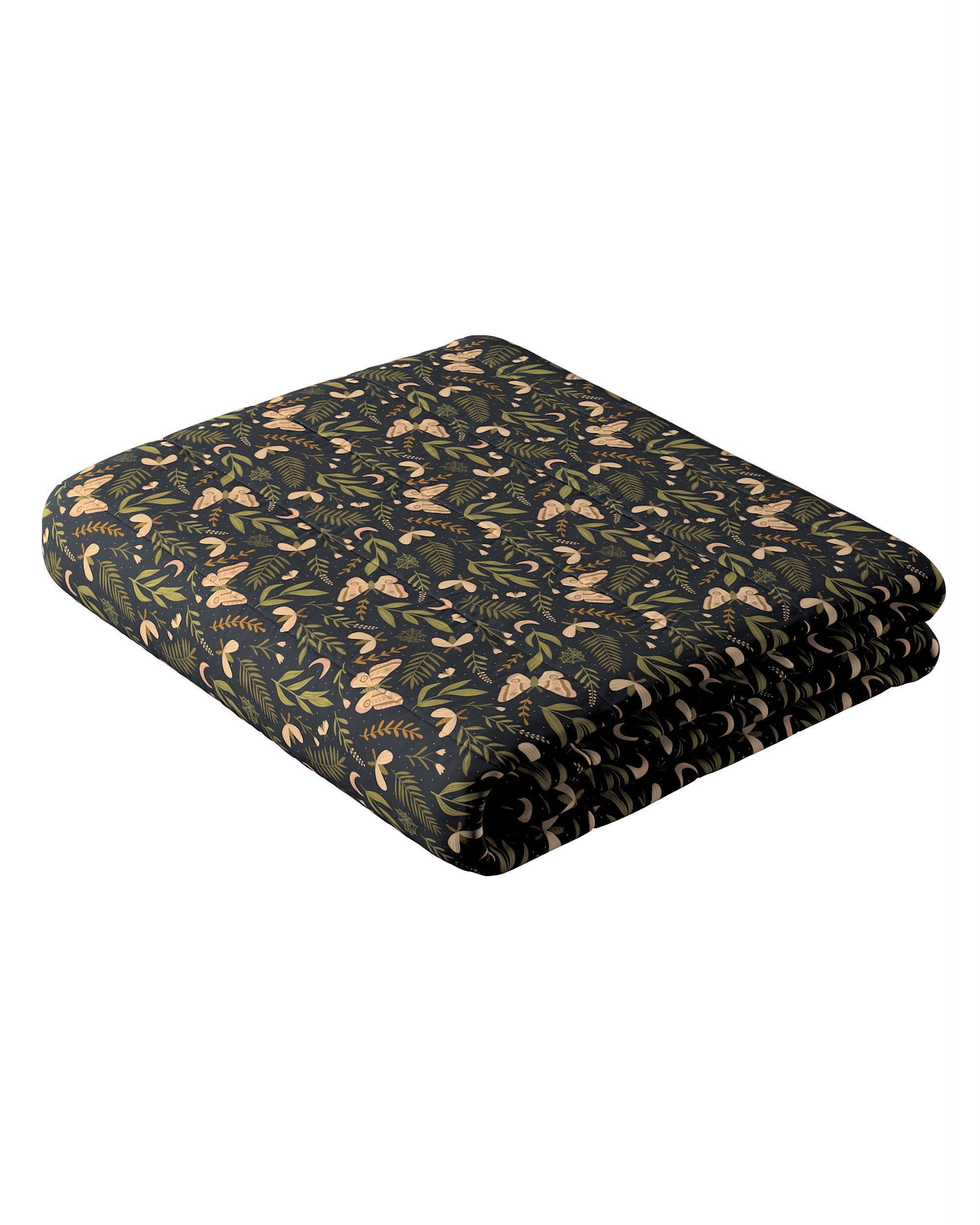 Stripe quilted throw colour black fabric patterned