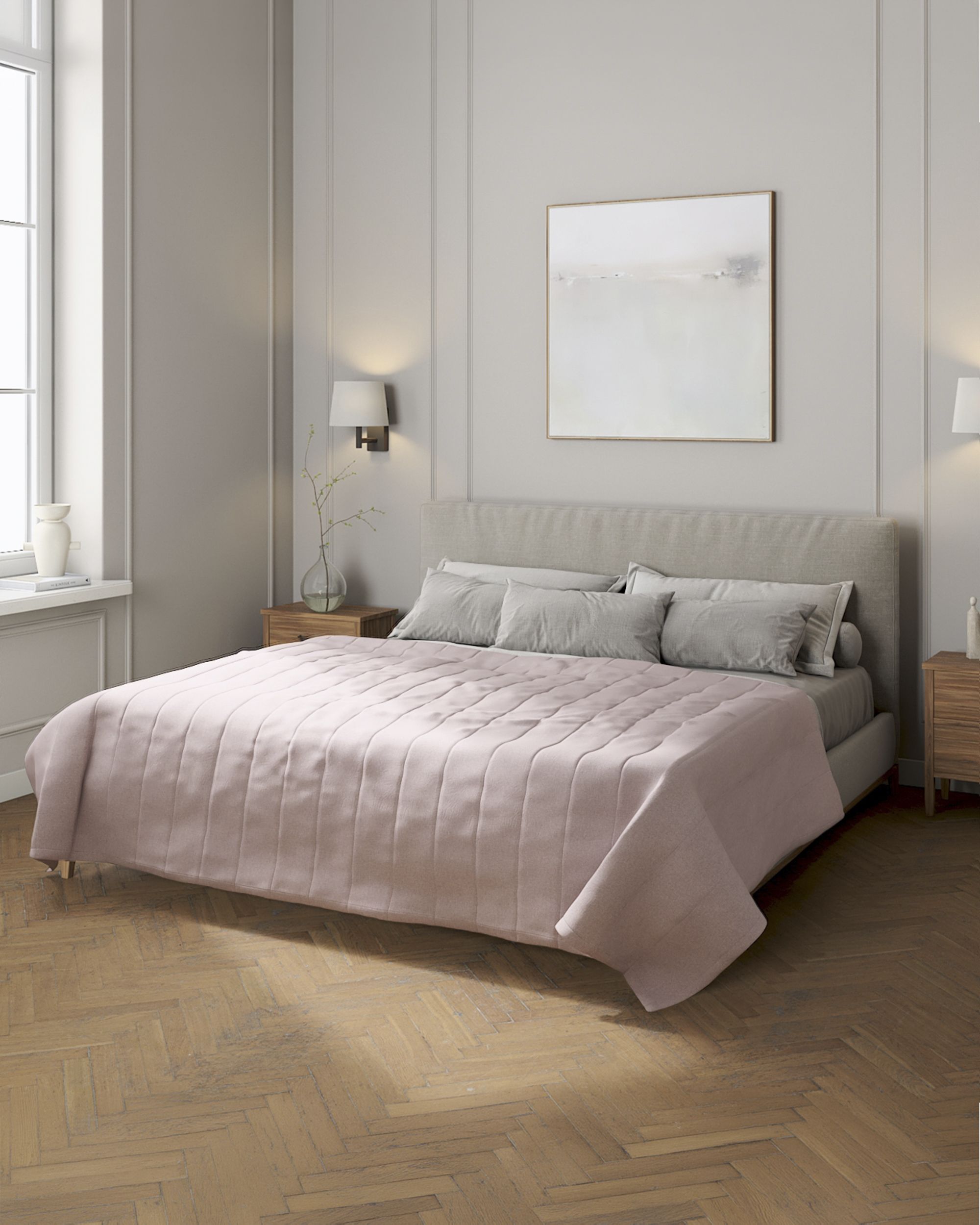Stripe quilted throw colour pink fabric structured