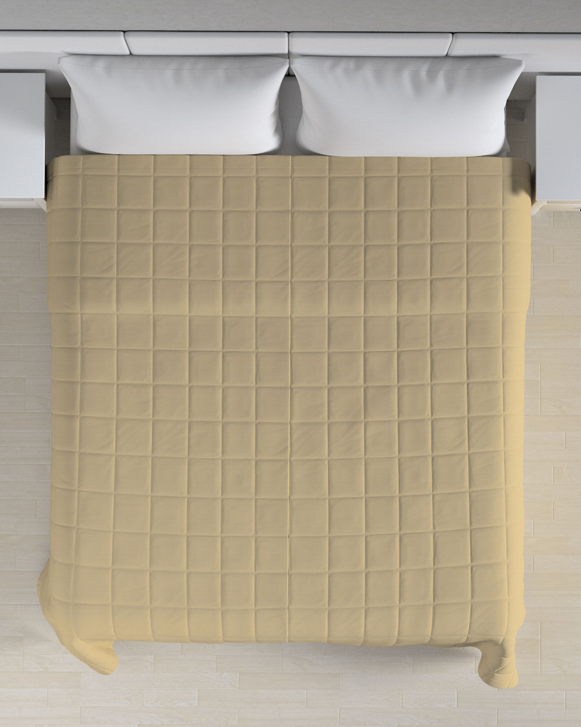 Check quilted throw colour beige (hover)