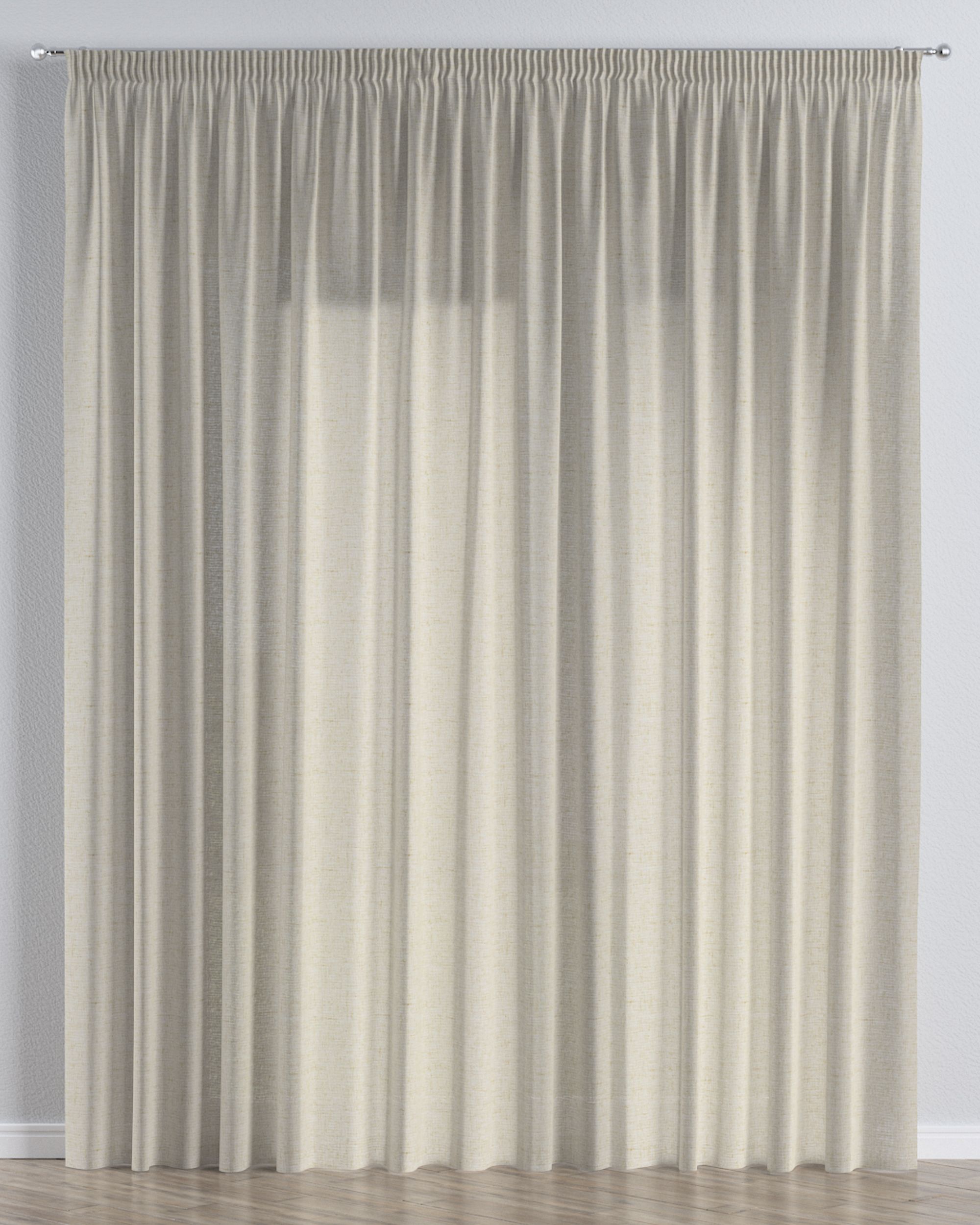Pencil pleat voile/net curtain colour beige fabric semi-sheer