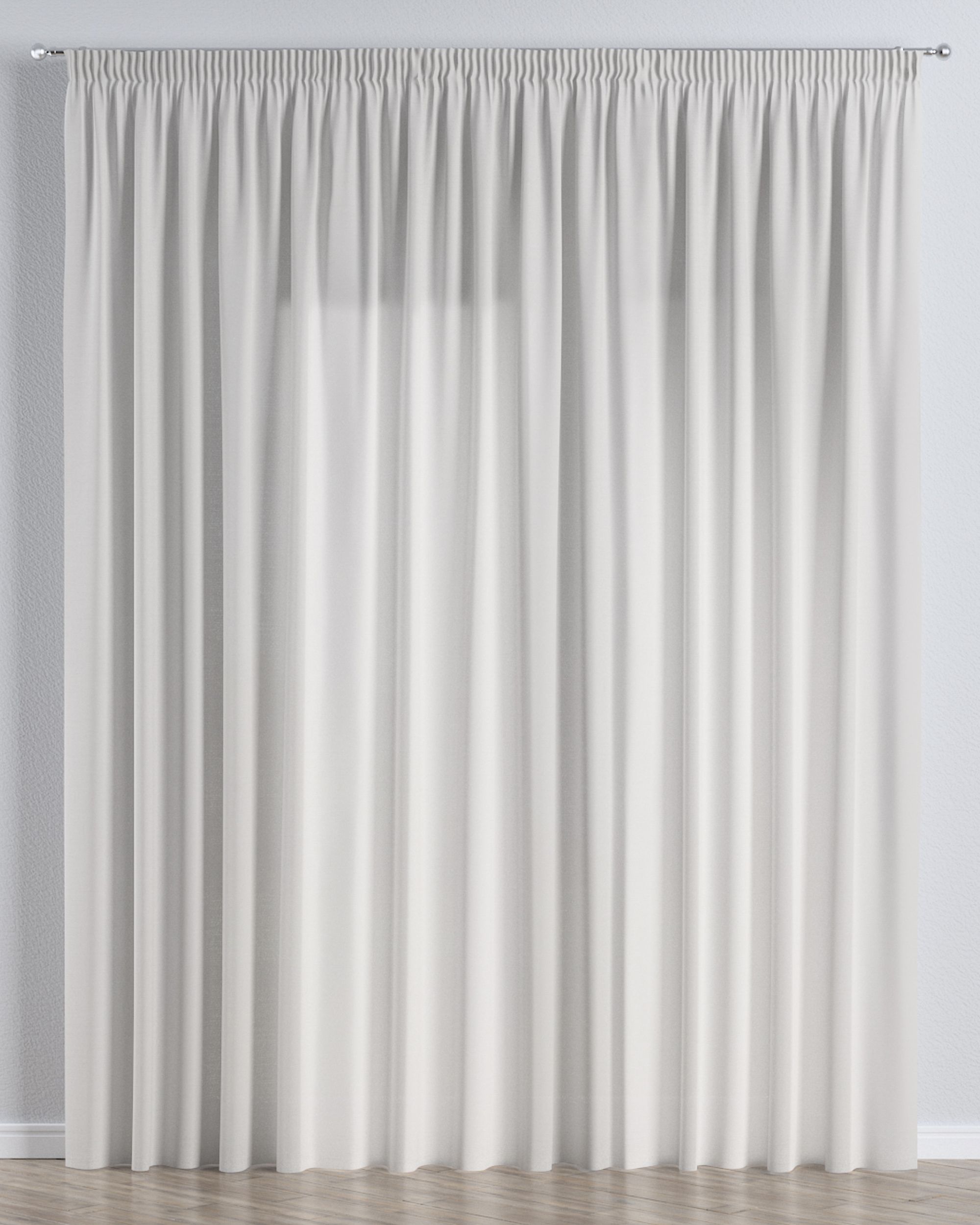 Pencil pleat voile/net curtain colour cream fabric semi-sheer, structured