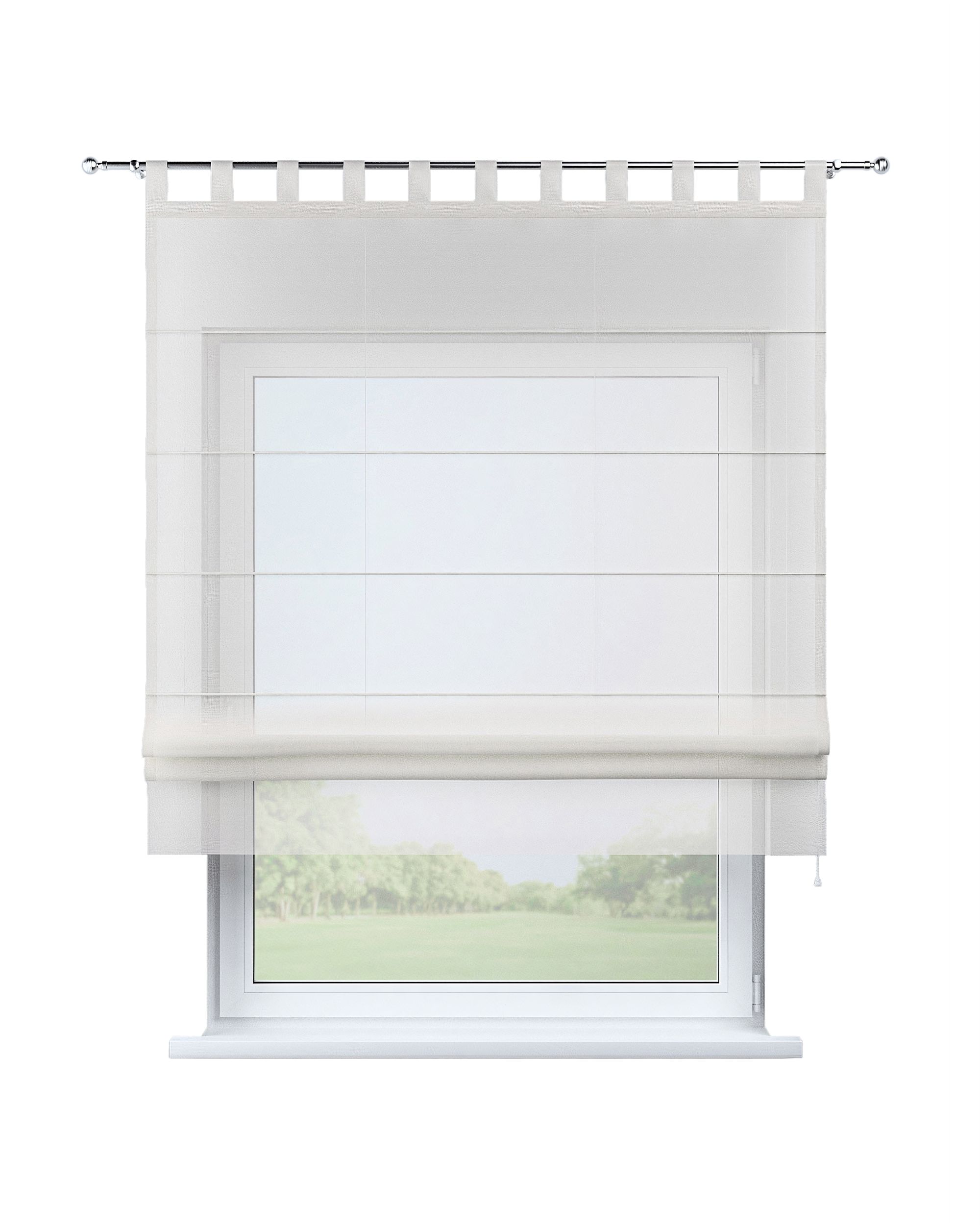 Bolonia voile blind colour cream fabric semi-sheer, gloss