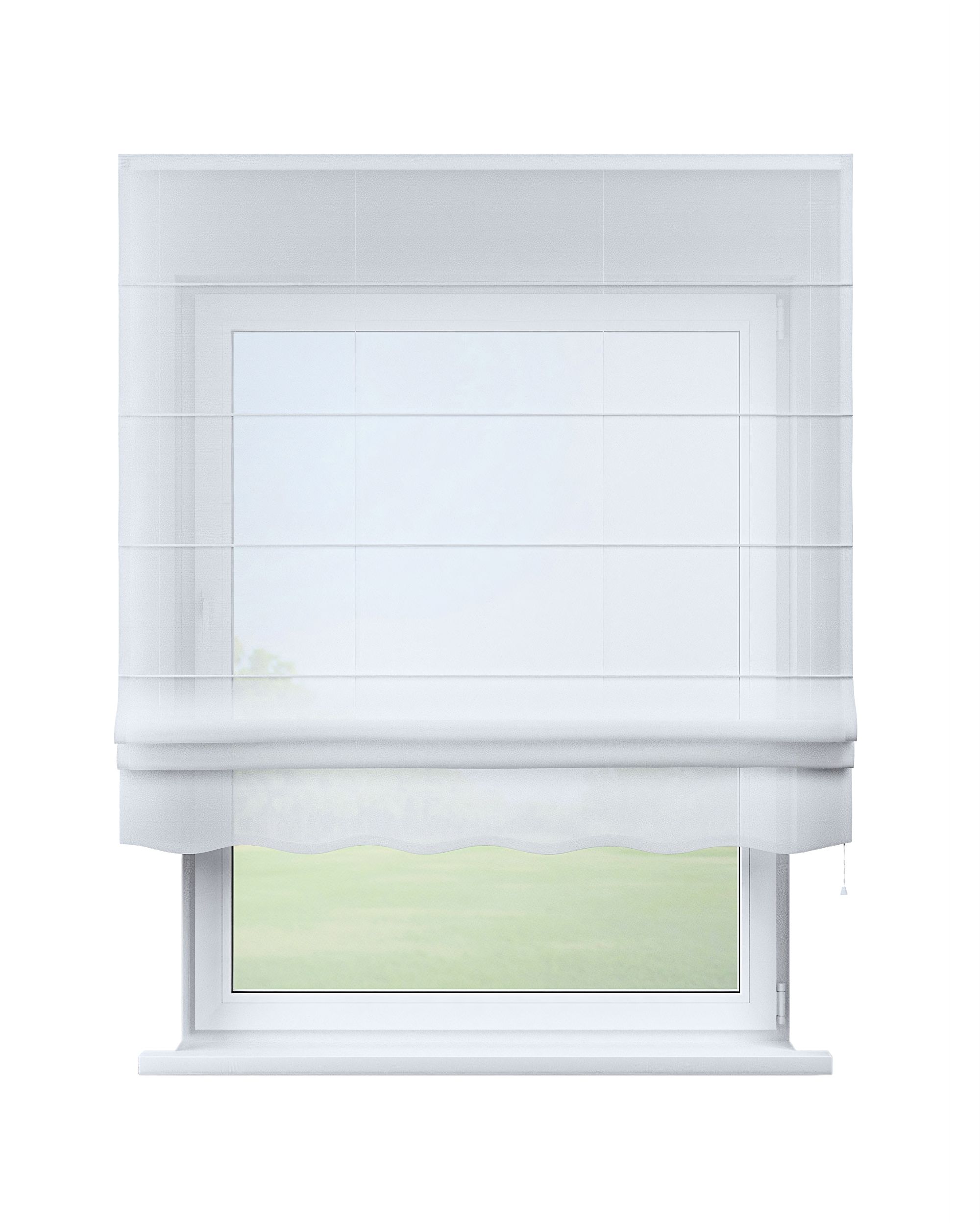 Napoli voile blind colour white fabric semi-sheer, gloss