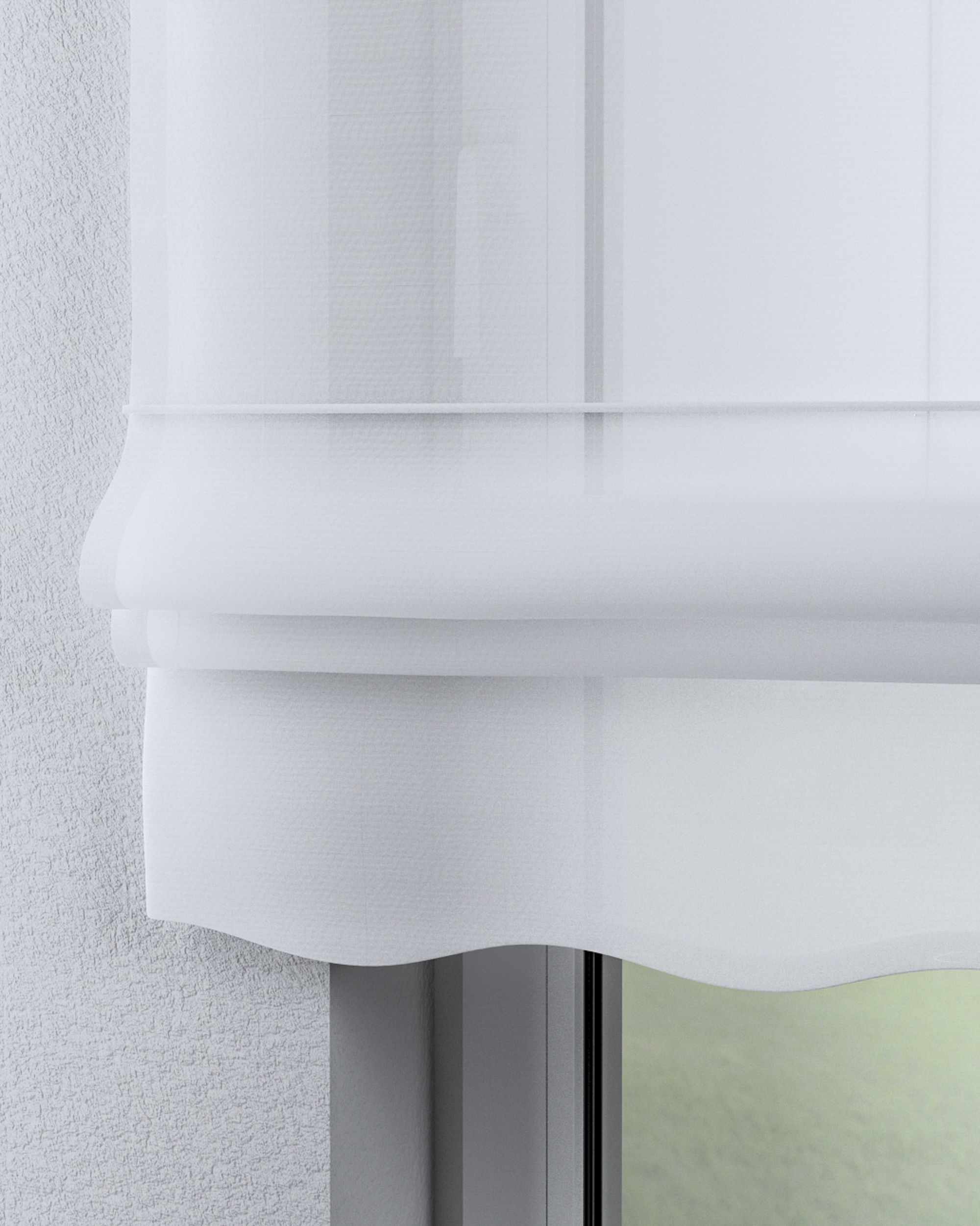 Napoli voile blind colour white fabric semi-sheer, gloss (hover)