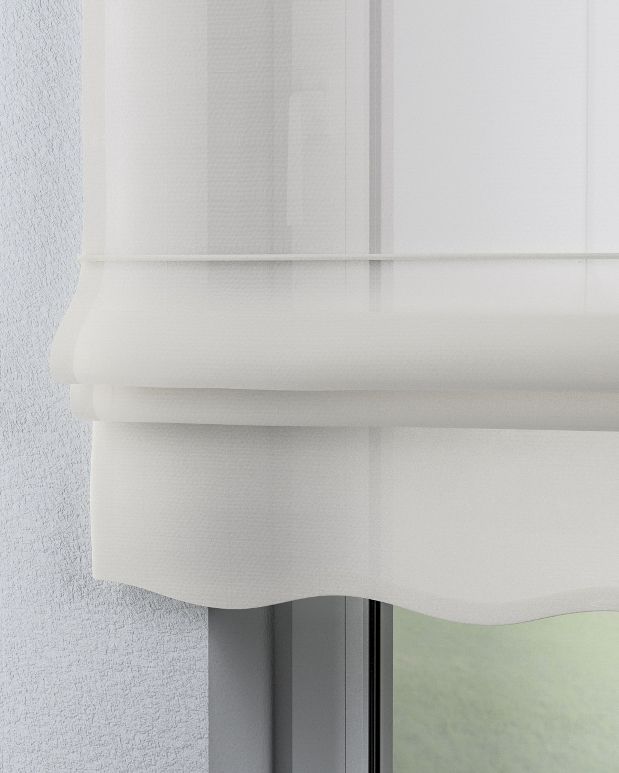Napoli voile blind colour cream fabric semi-sheer, gloss (hover)