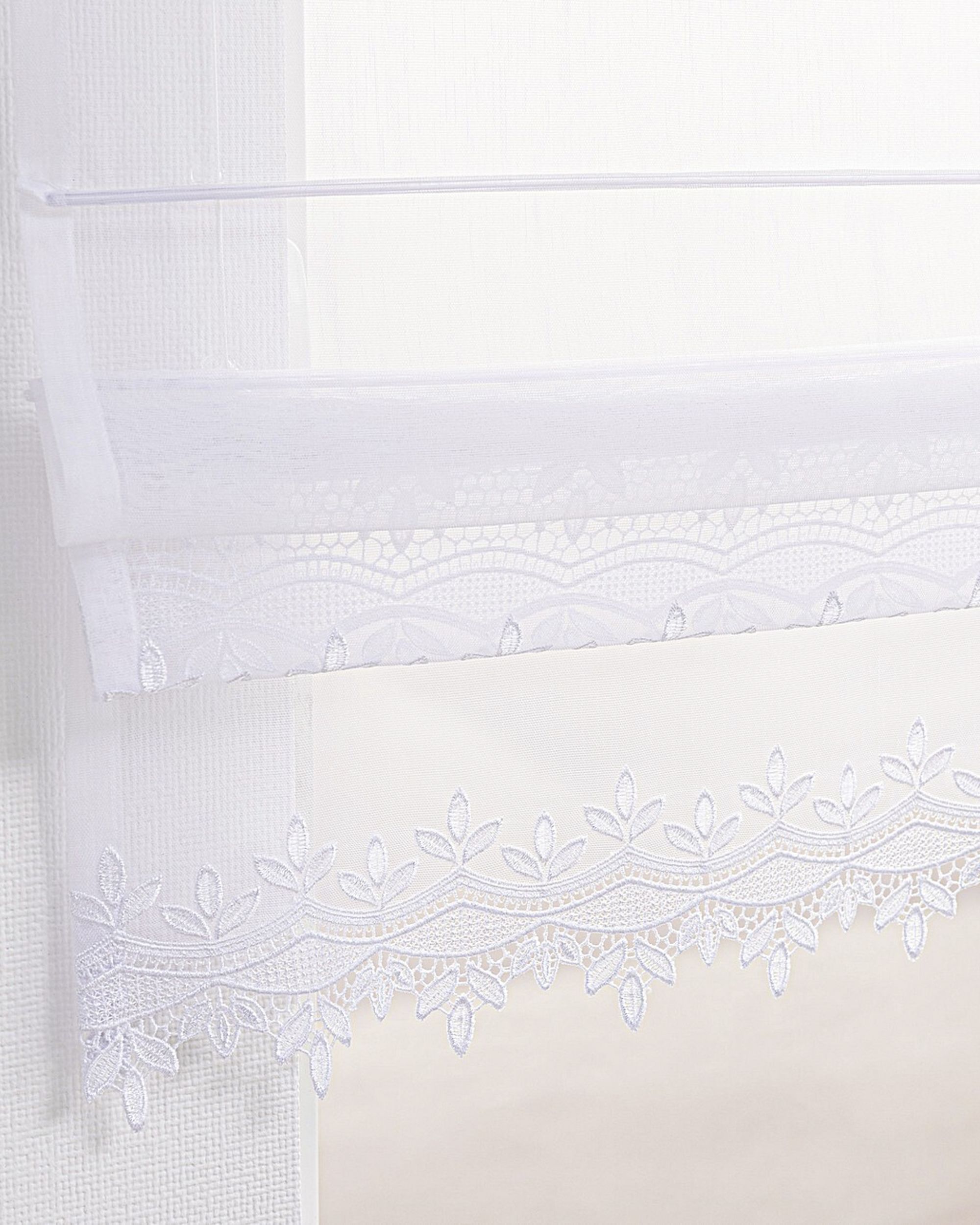 Modena voile blind colour white fabric semi-sheer, structured, patterned (hover)