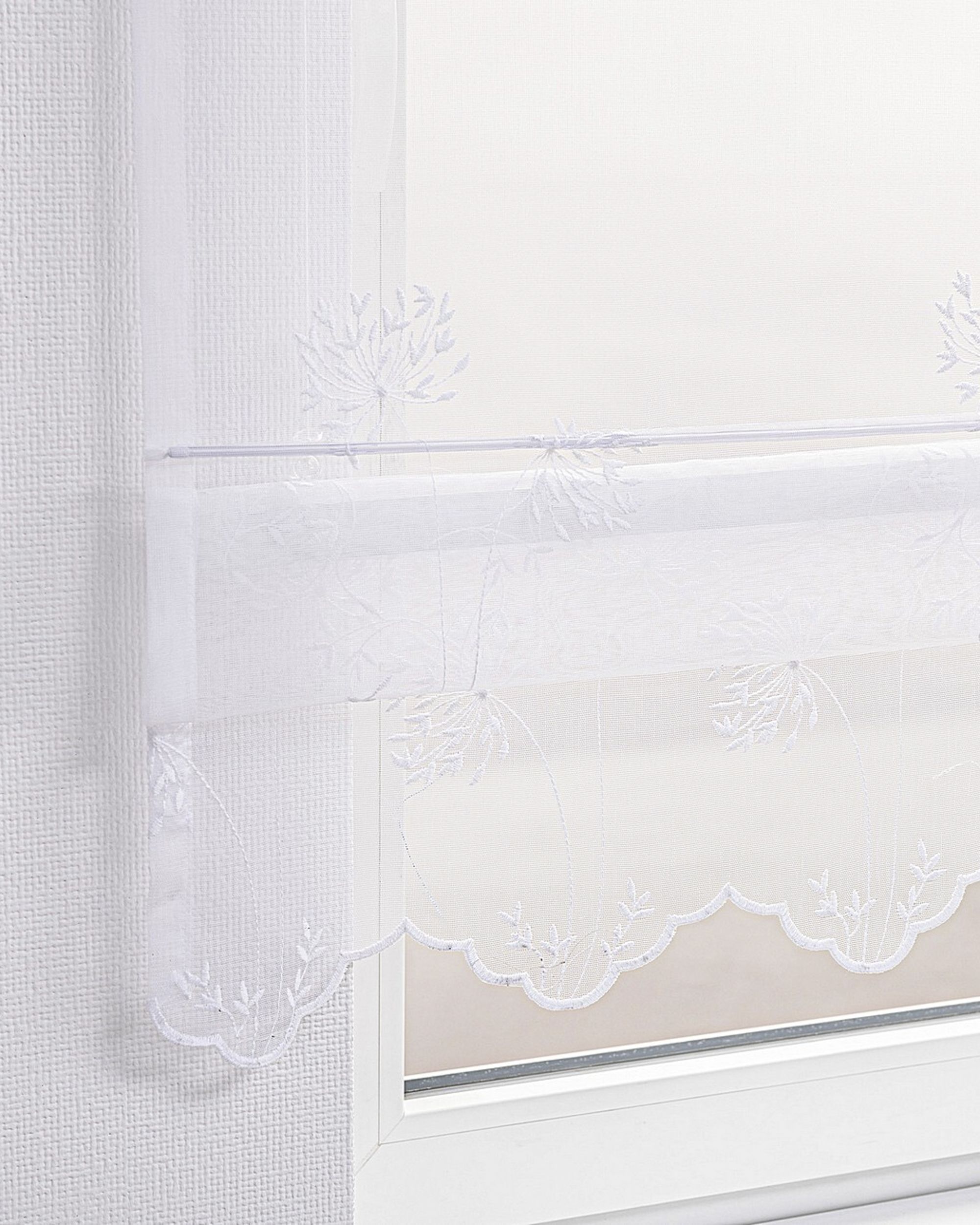 Modena voile blind colour white fabric semi-sheer, structured, patterned (hover)