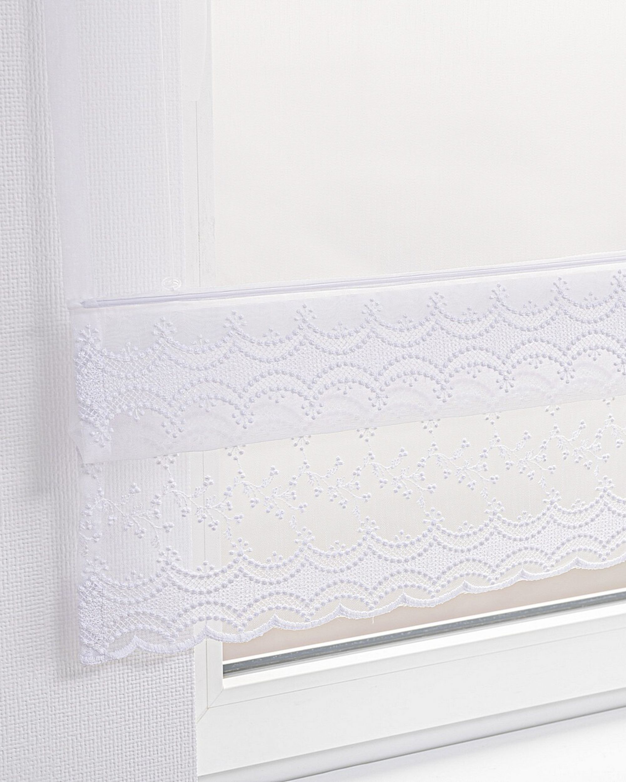 Modena voile blind colour white fabric semi-sheer, structured, patterned (hover)