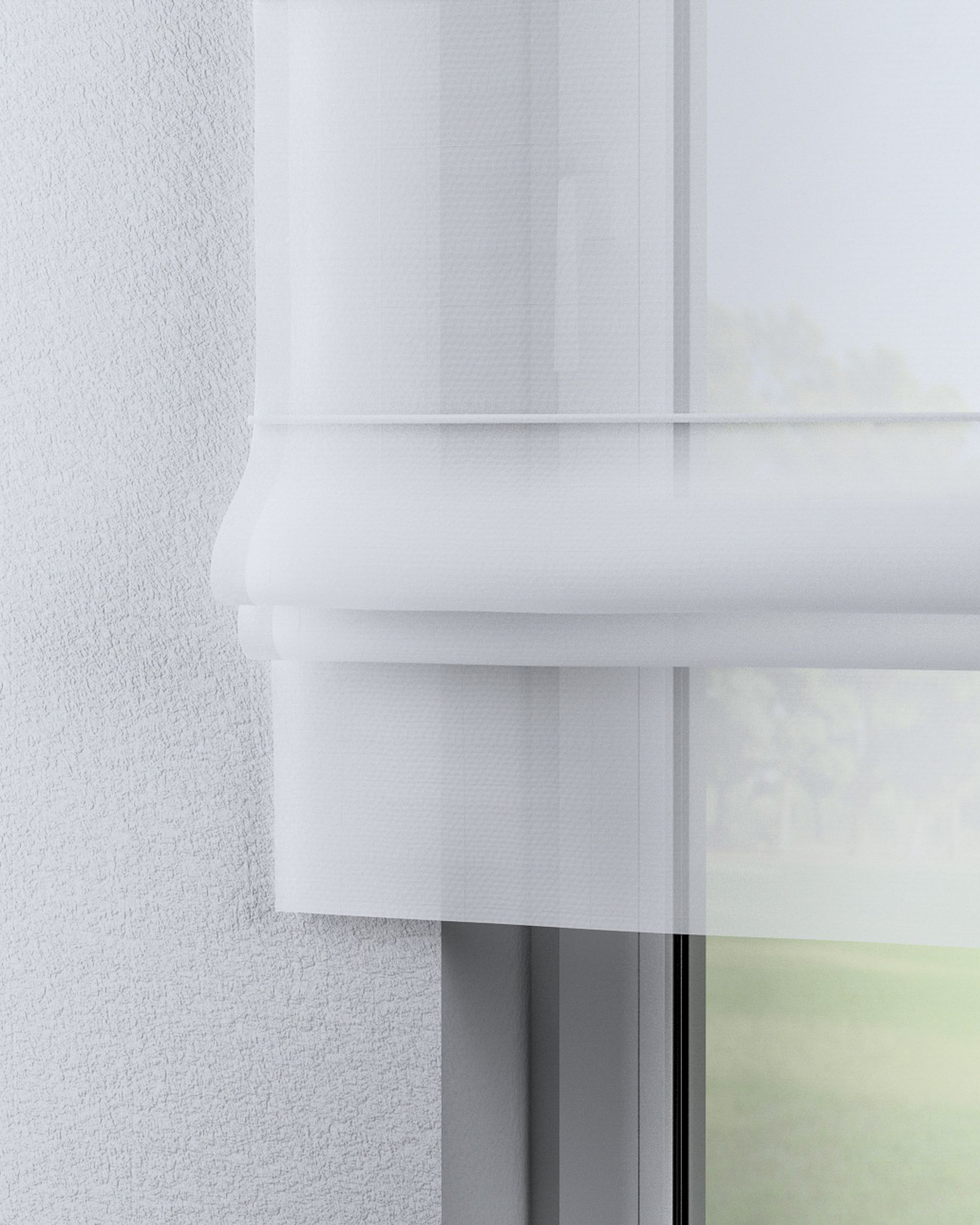 Modena voile blind colour white fabric semi-sheer, gloss (hover)