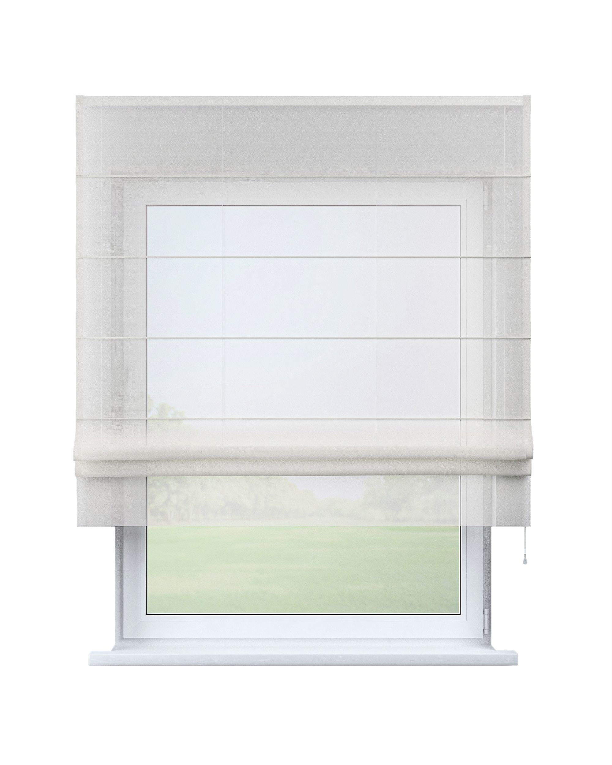 Modena voile blind colour cream fabric semi-sheer, gloss