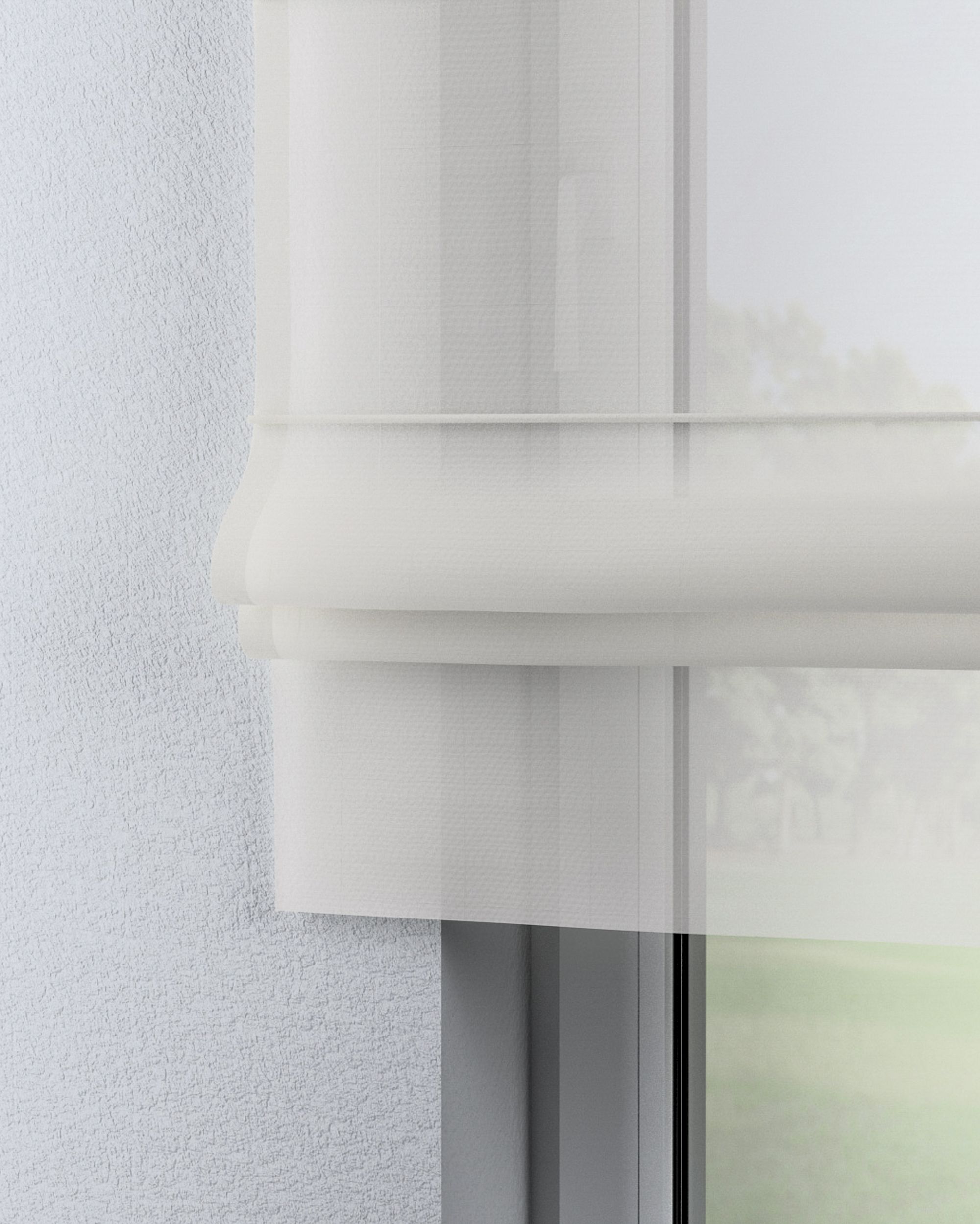 Modena voile blind colour cream fabric semi-sheer, gloss (hover)