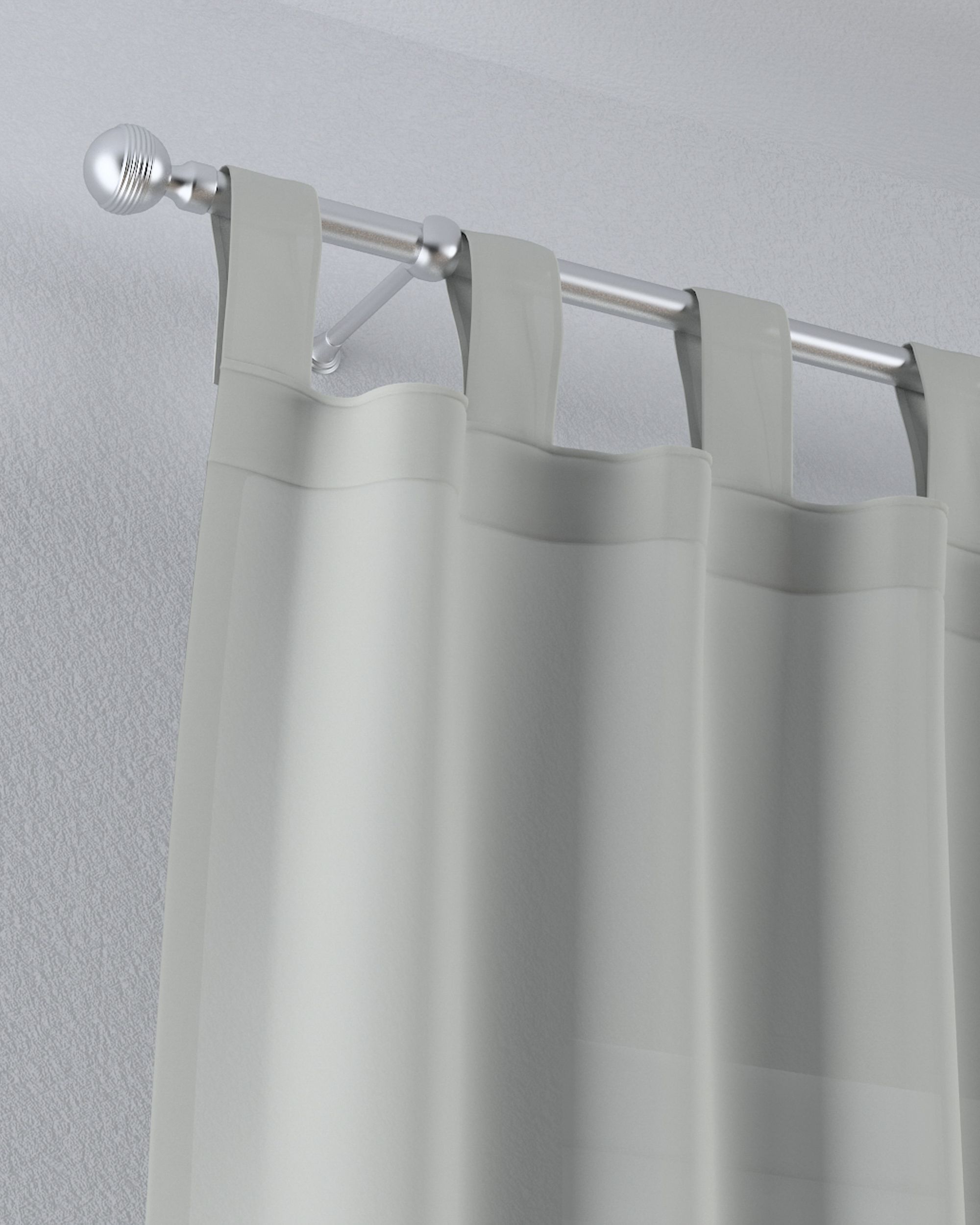Tab top voile/net curtains colour cream fabric semi-sheer, structured (hover)