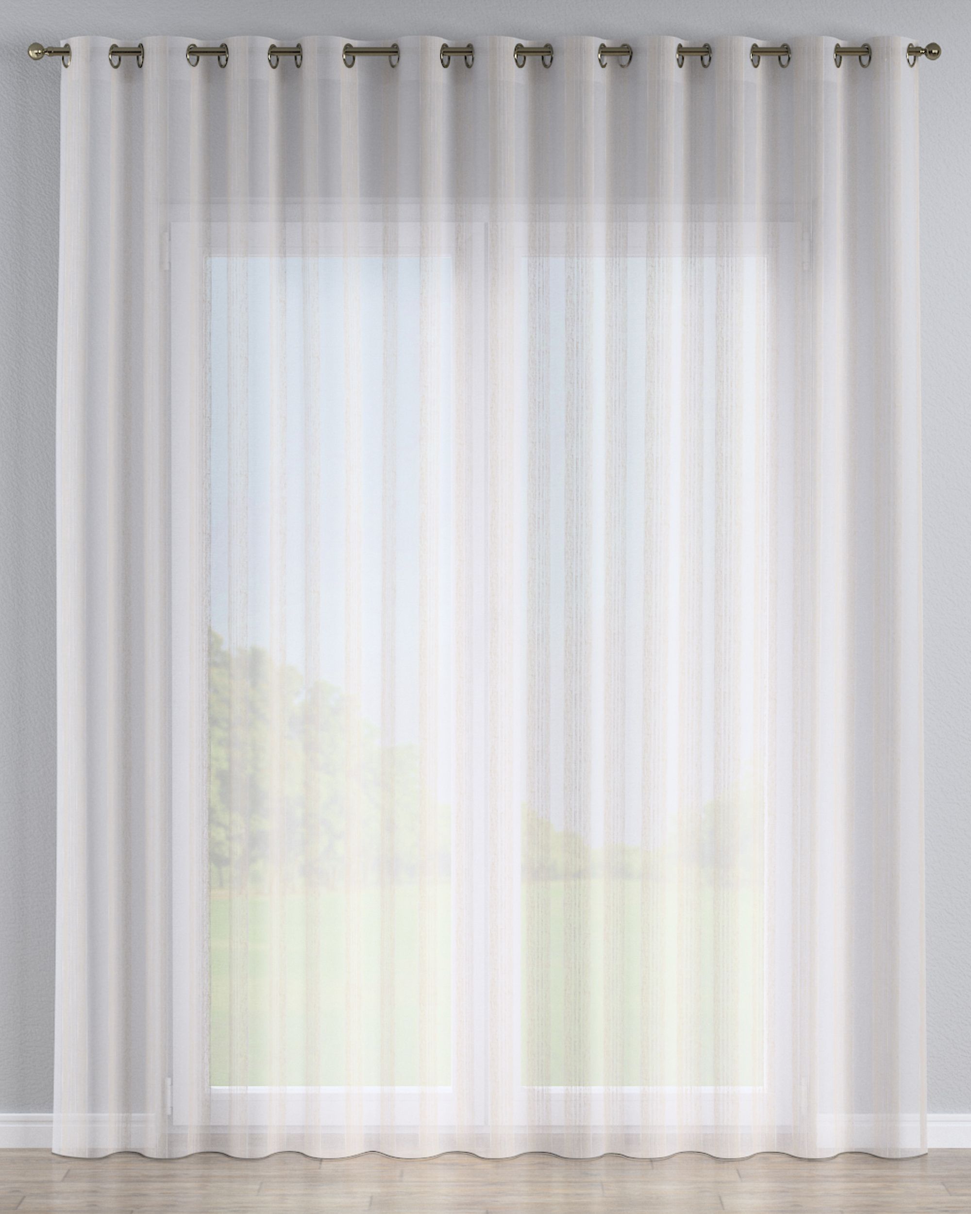 Eyelet voile/net curtains colour cream fabric semi-sheer, structured, patterned