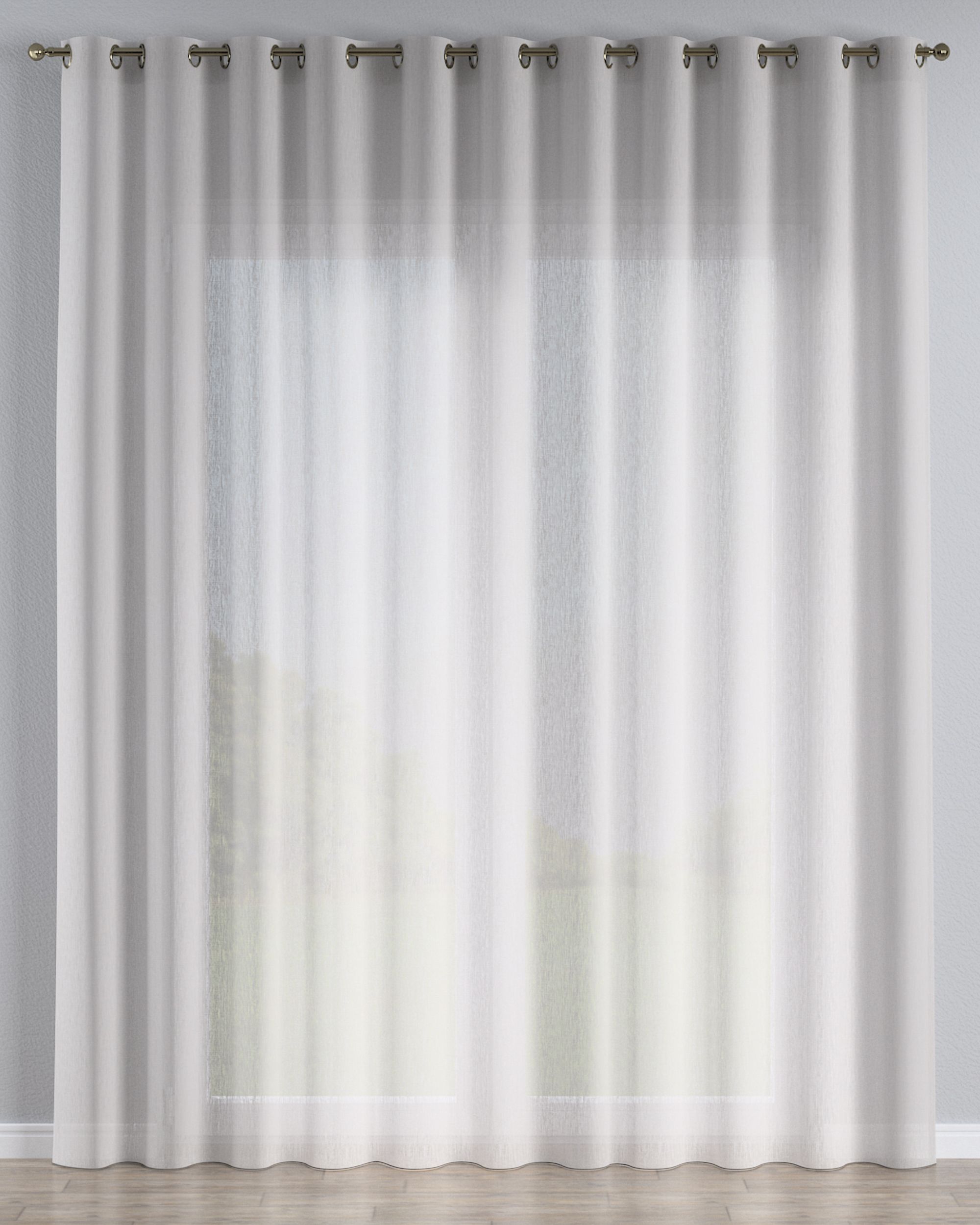 Eyelet voile/net curtains colour beige fabric semi-sheer, structured