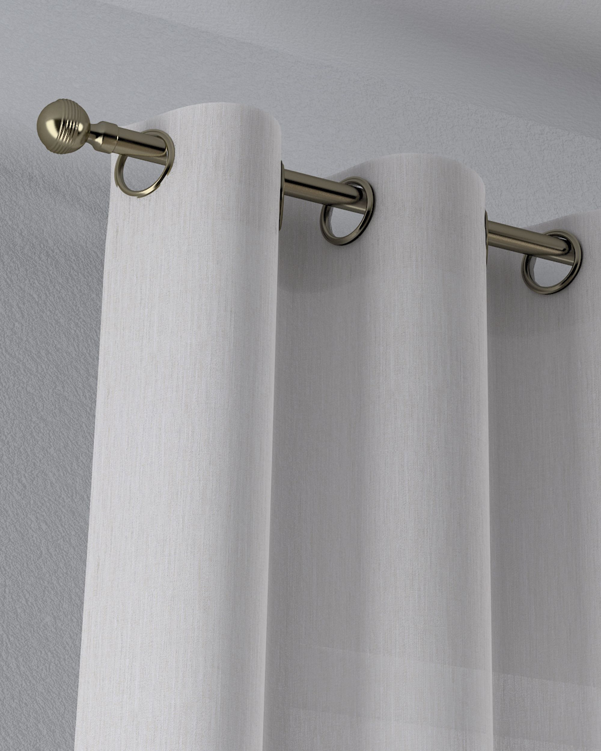 Eyelet voile/net curtains colour beige fabric semi-sheer, structured (hover)