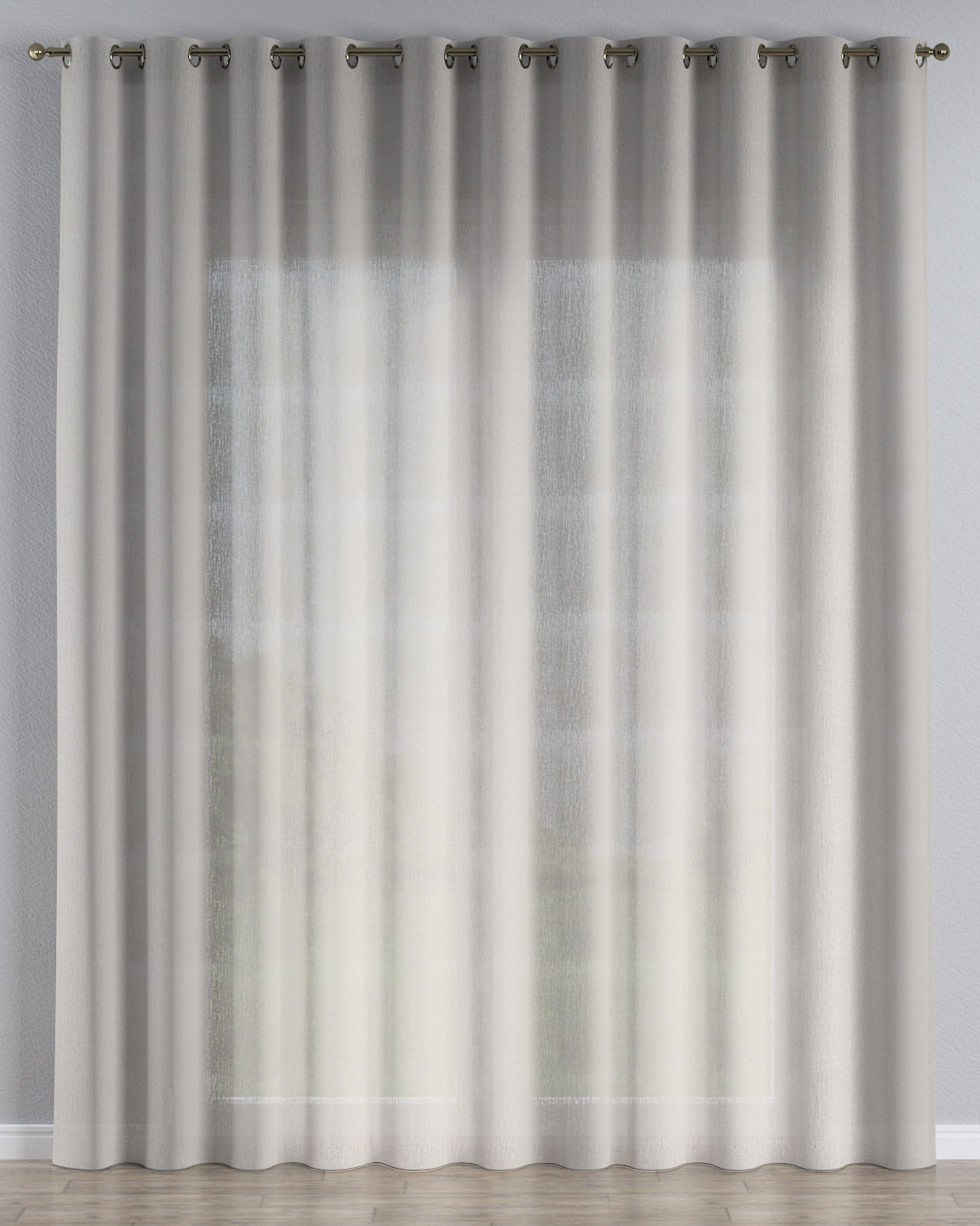 Eyelet voile/net curtains colour beige fabric semi-sheer, structured