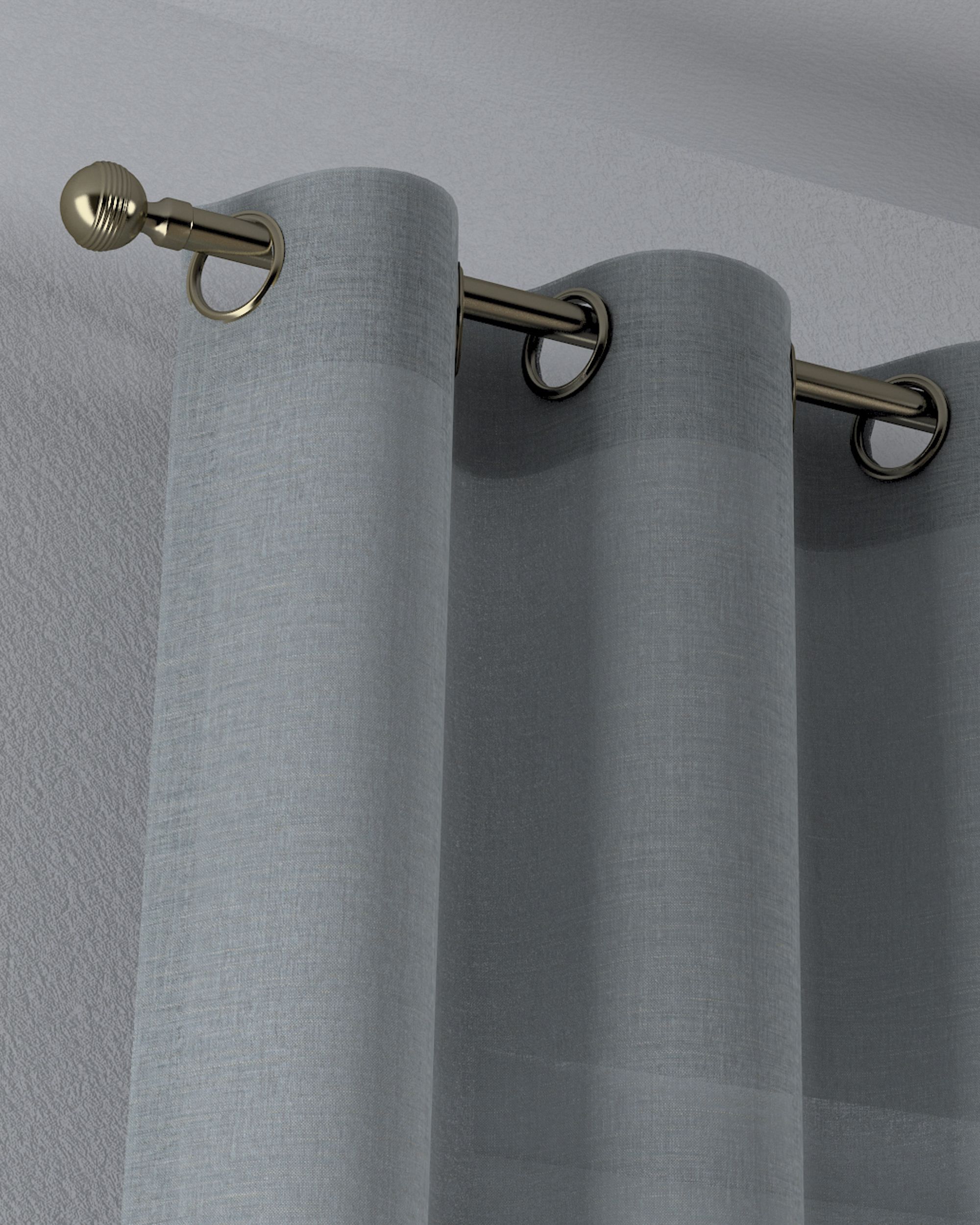 Eyelet voile/net curtains colour green fabric semi-sheer, structured (hover)