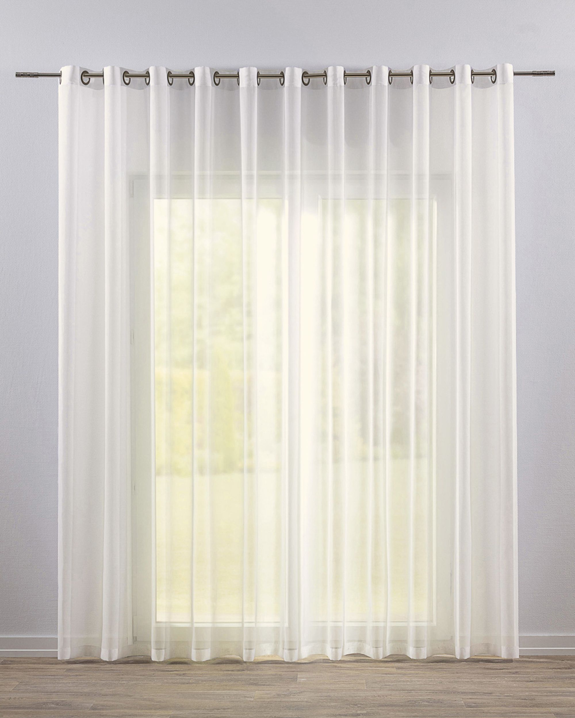 Eyelet voile/net curtains colour cream fabric semi-sheer, gloss