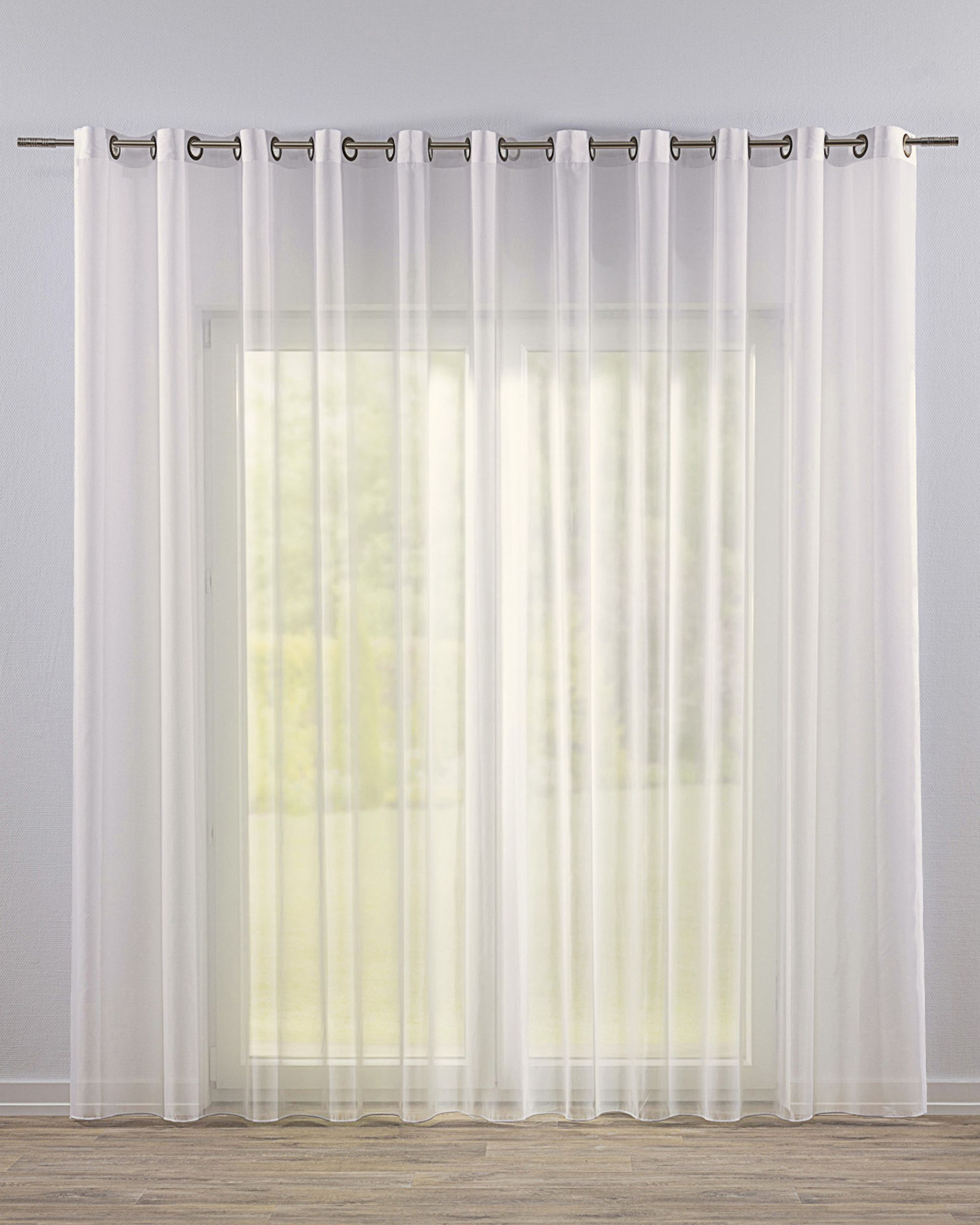Eyelet voile/net curtains colour cream fabric semi-sheer, gloss