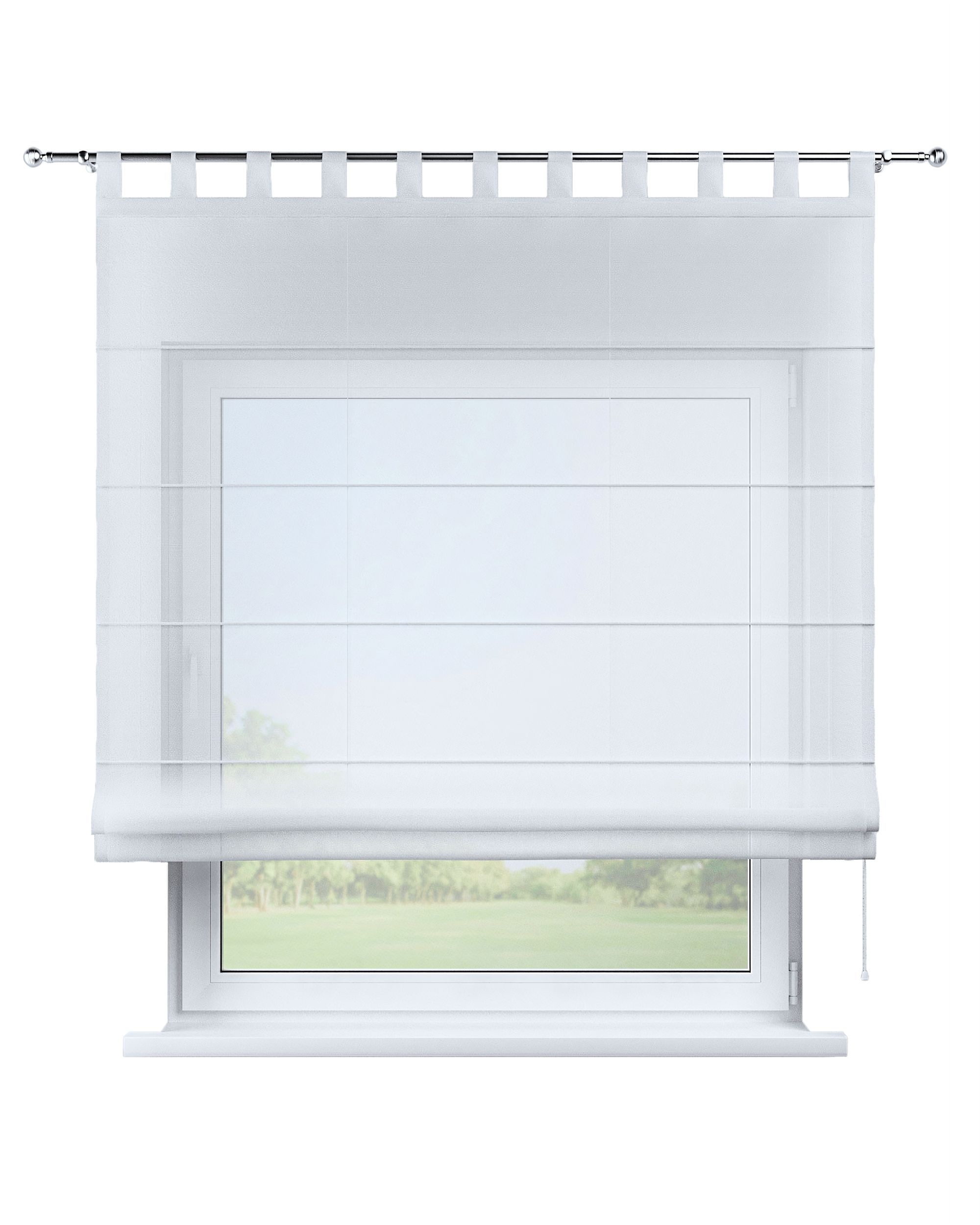 Palermo voile blind colour white fabric semi-sheer, structured