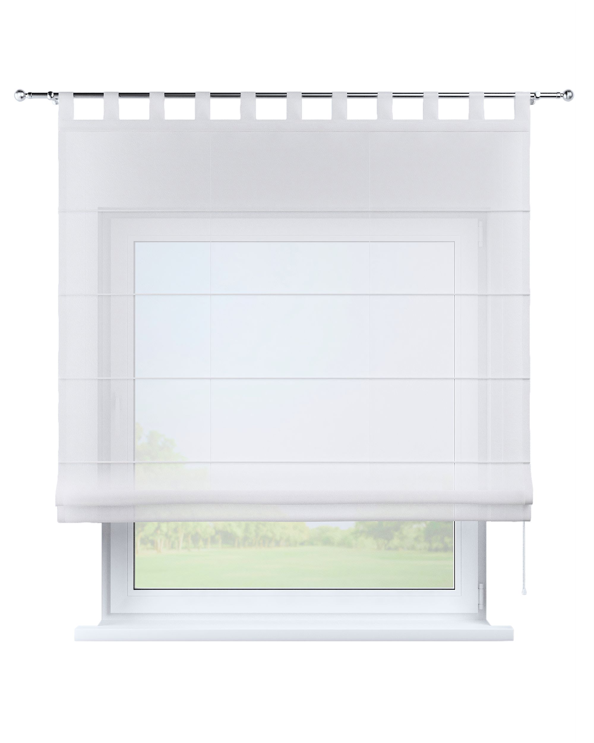 Palermo voile blind colour cream fabric semi-sheer, structured