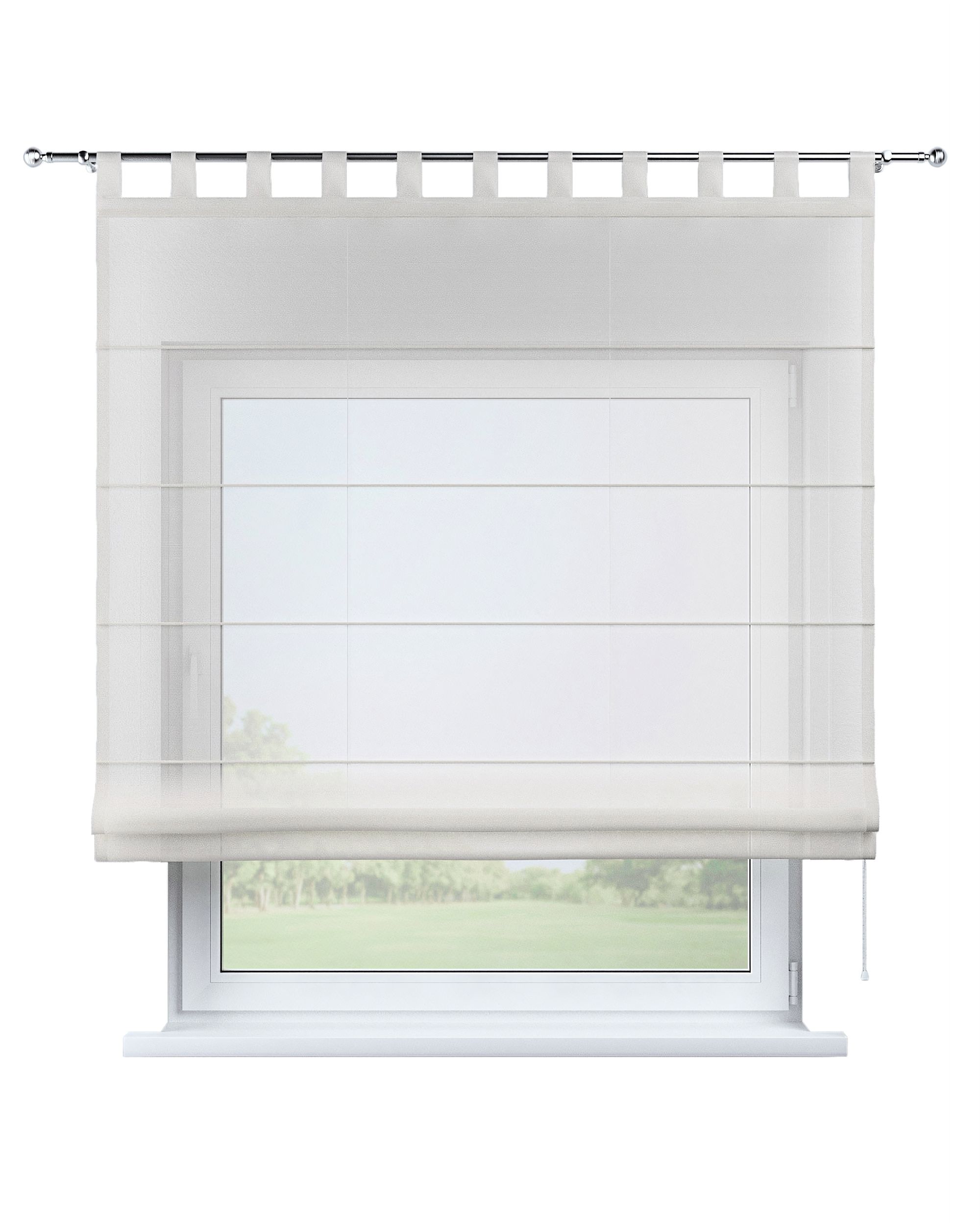 Palermo voile blind colour cream fabric semi-sheer, gloss
