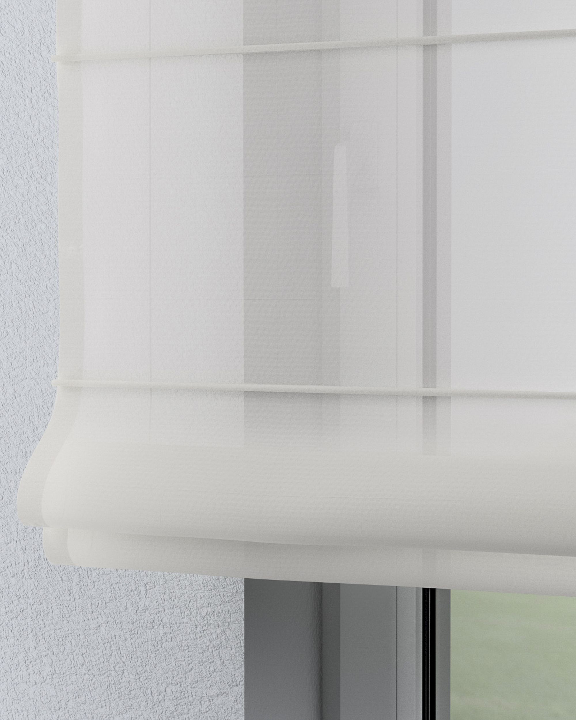 Palermo voile blind colour cream fabric semi-sheer, gloss (hover)