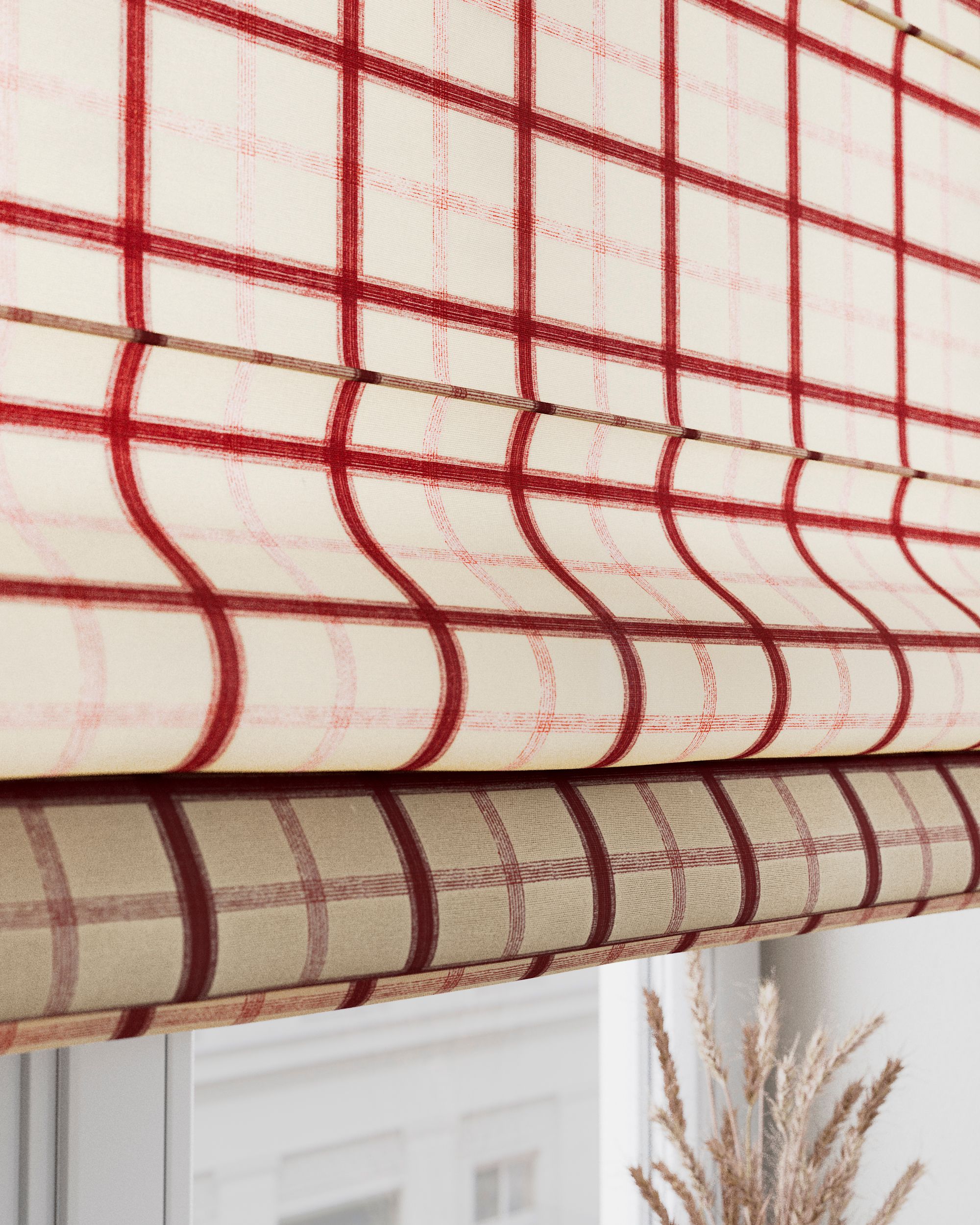 Capri Roman blind colour red fabric patterned (hover)
