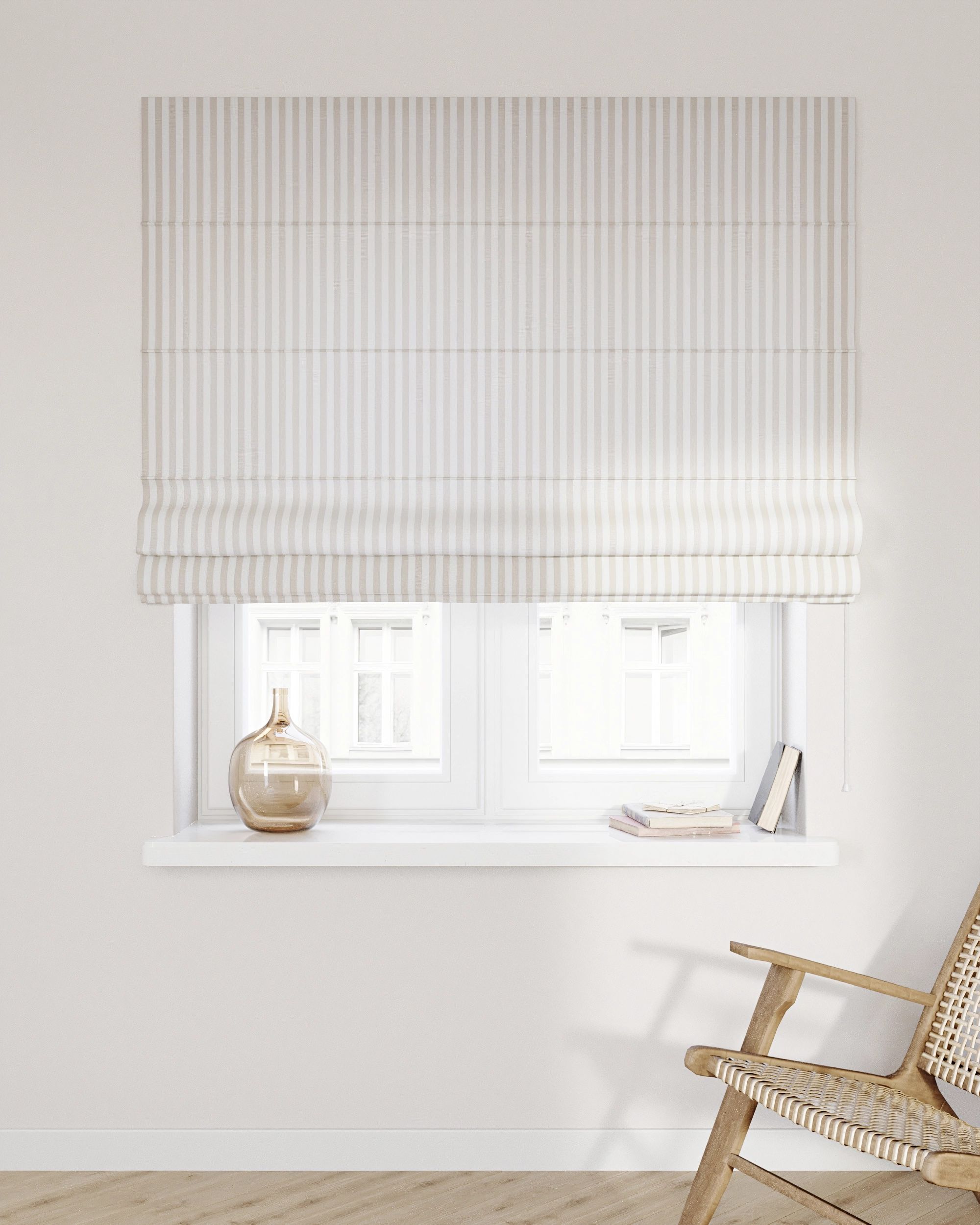 Capri Roman blind colour beige fabric patterned