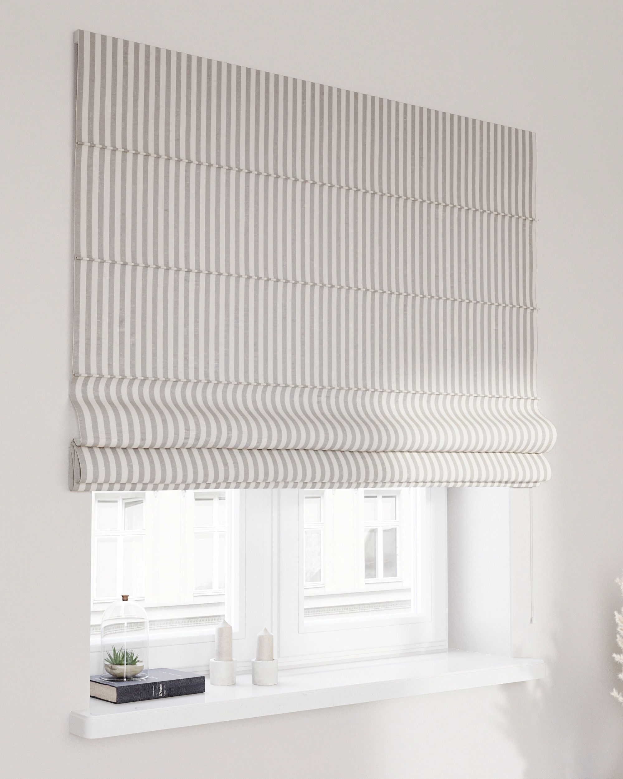 Capri Roman blind colour grey fabric patterned