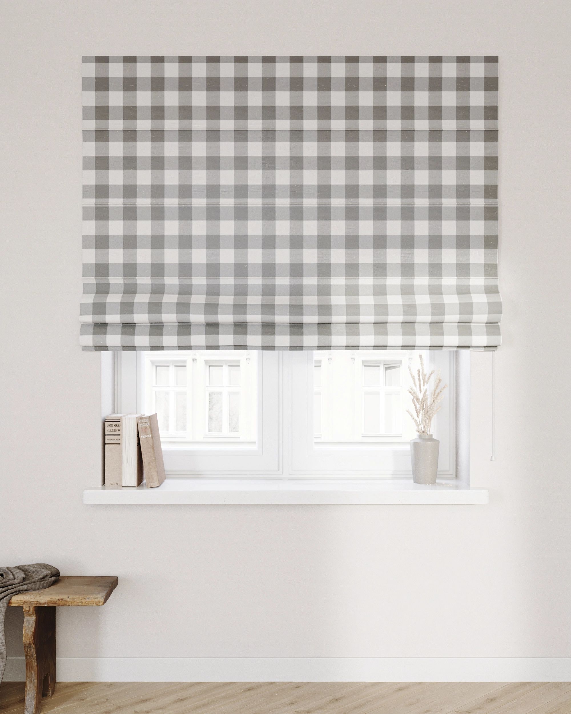 Capri Roman blind colour grey fabric patterned (hover)