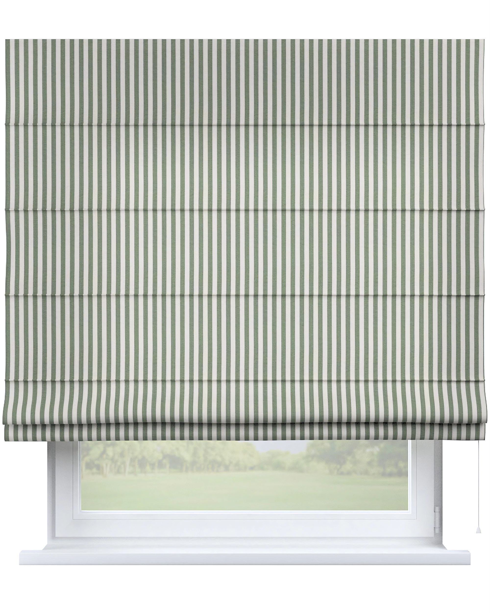 Capri Roman blind colour green fabric patterned